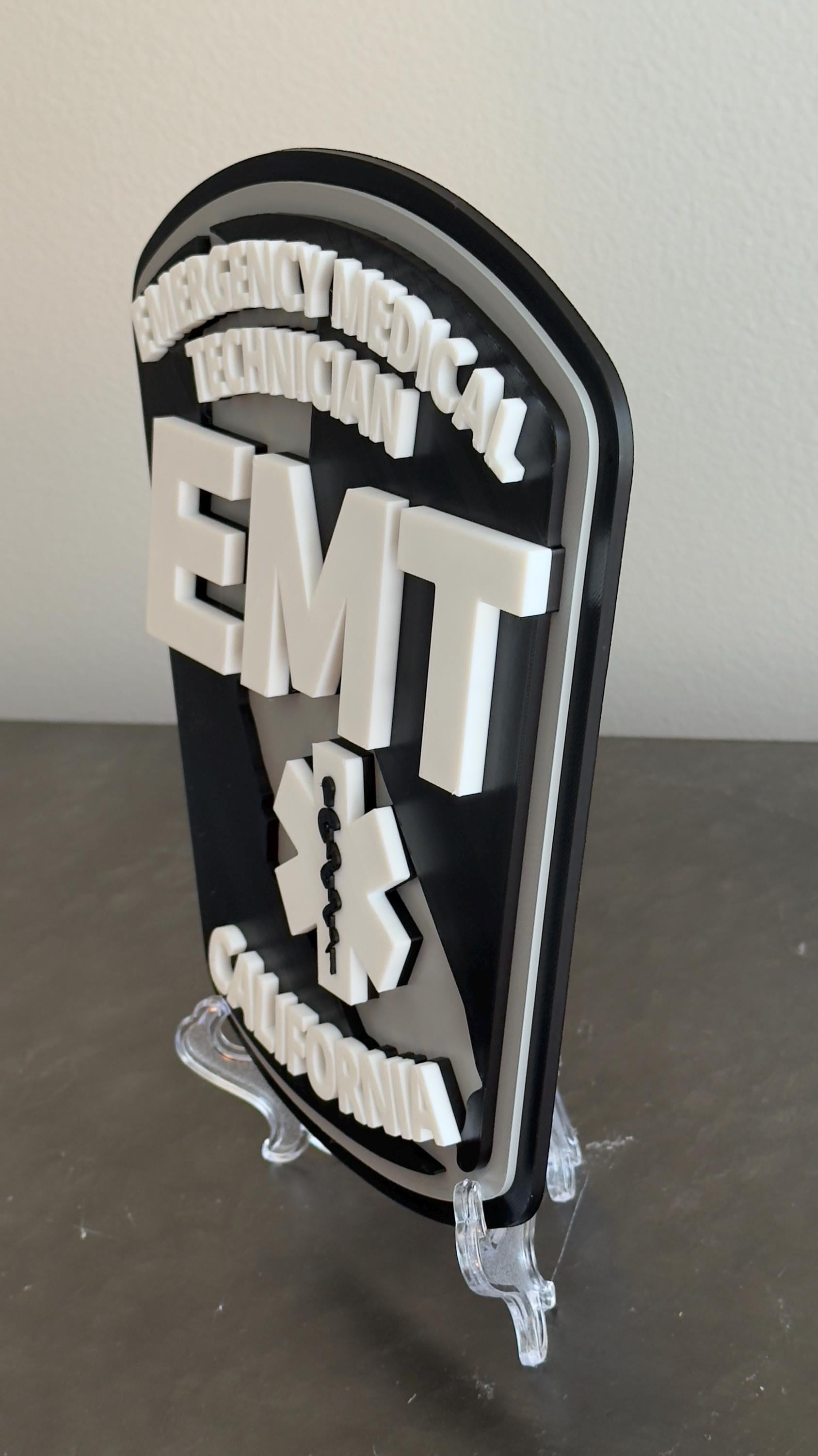 California EMT 3D Plaque - First Responder Wall Decor
