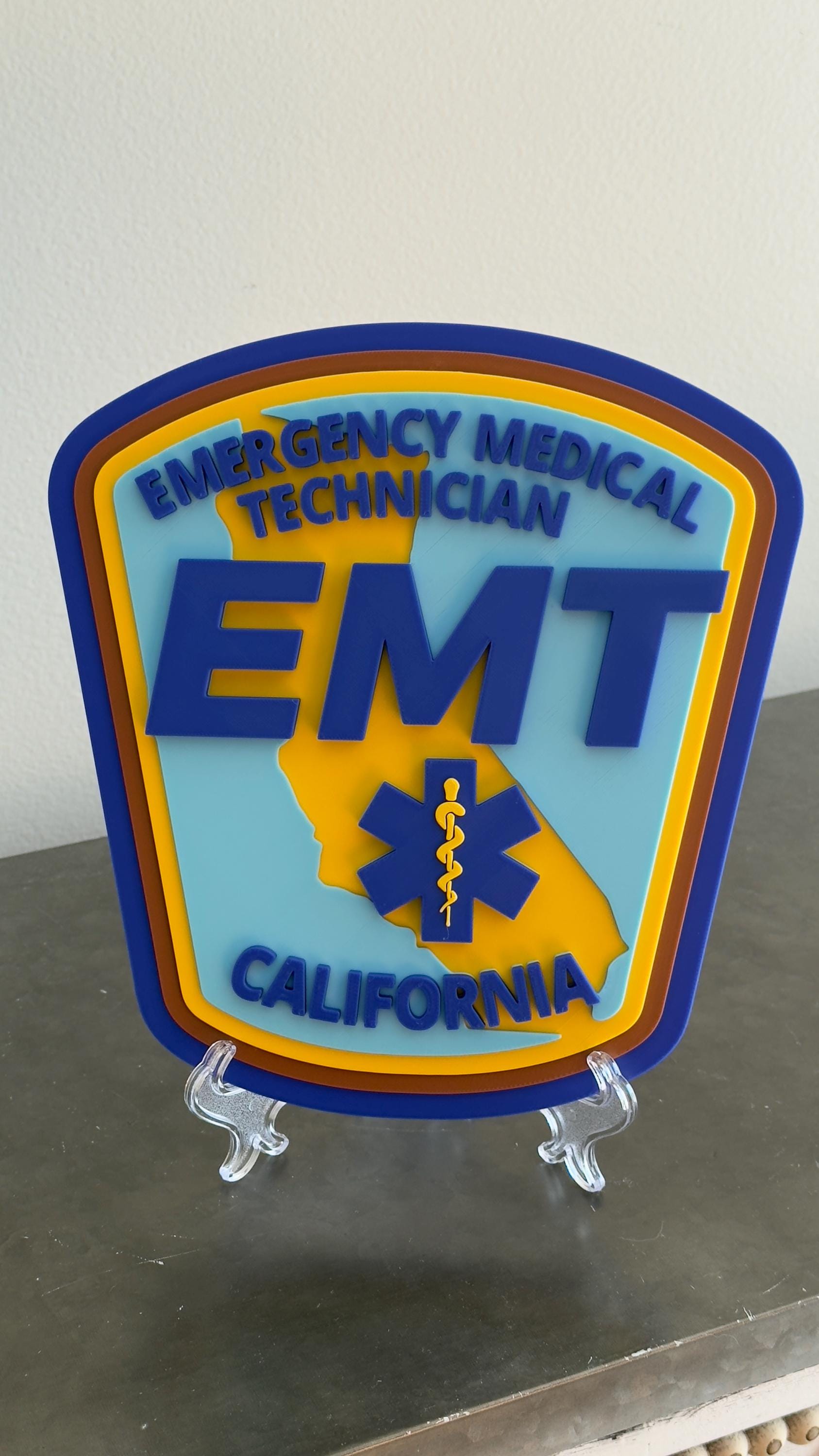 California EMT 3D Plaque - First Responder Wall Decor