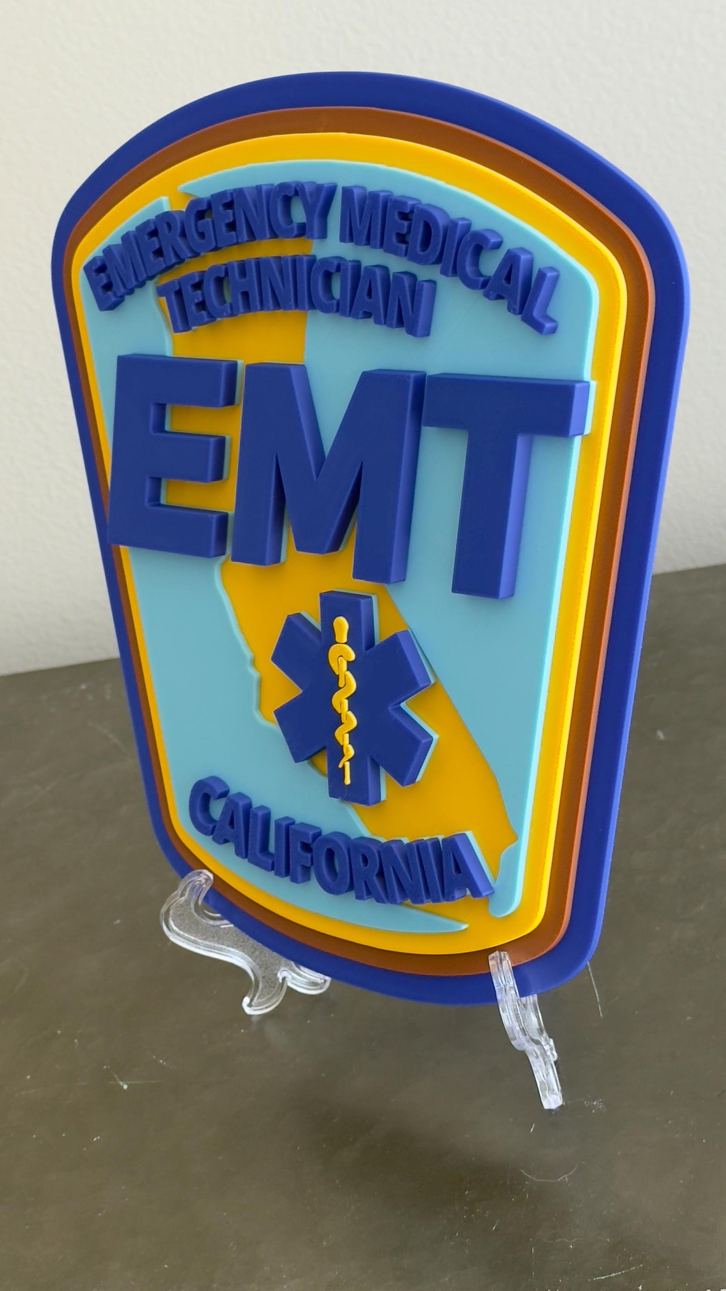 California EMT 3D Plaque - First Responder Wall Decor