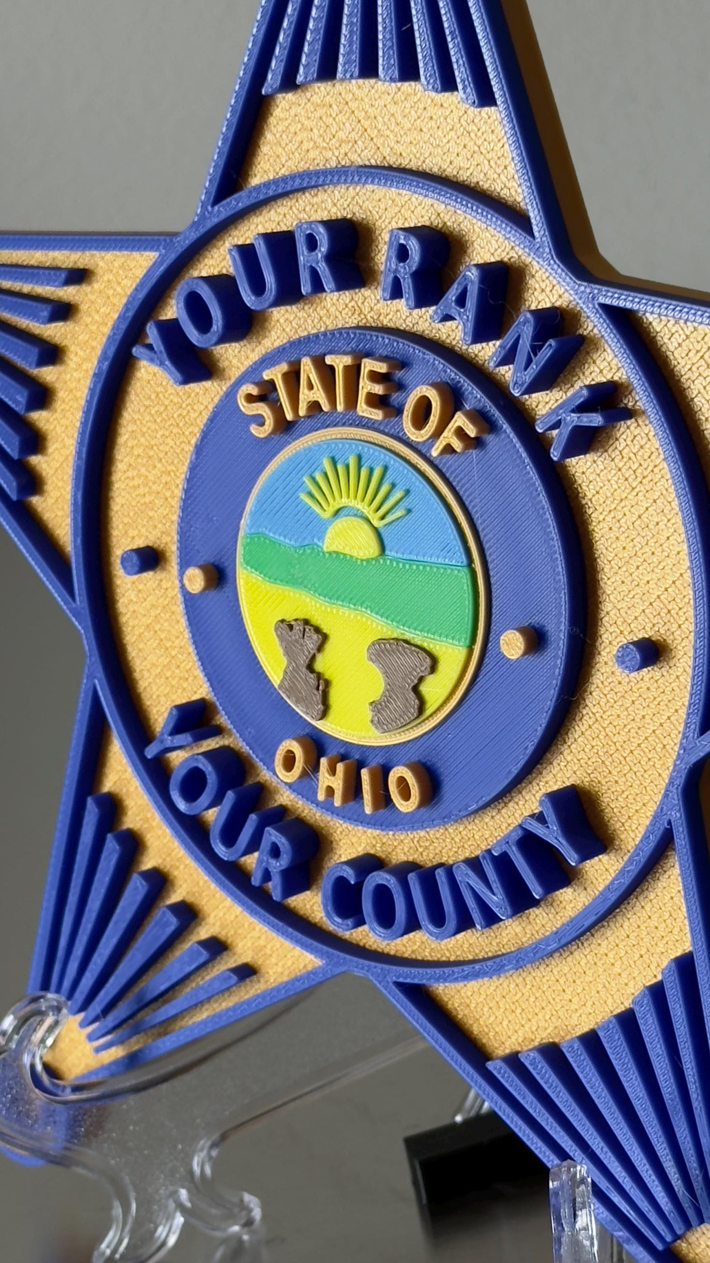 Ohio Deputy Sheriff 3D Plaque, First Responder Wall Art (9 inch)