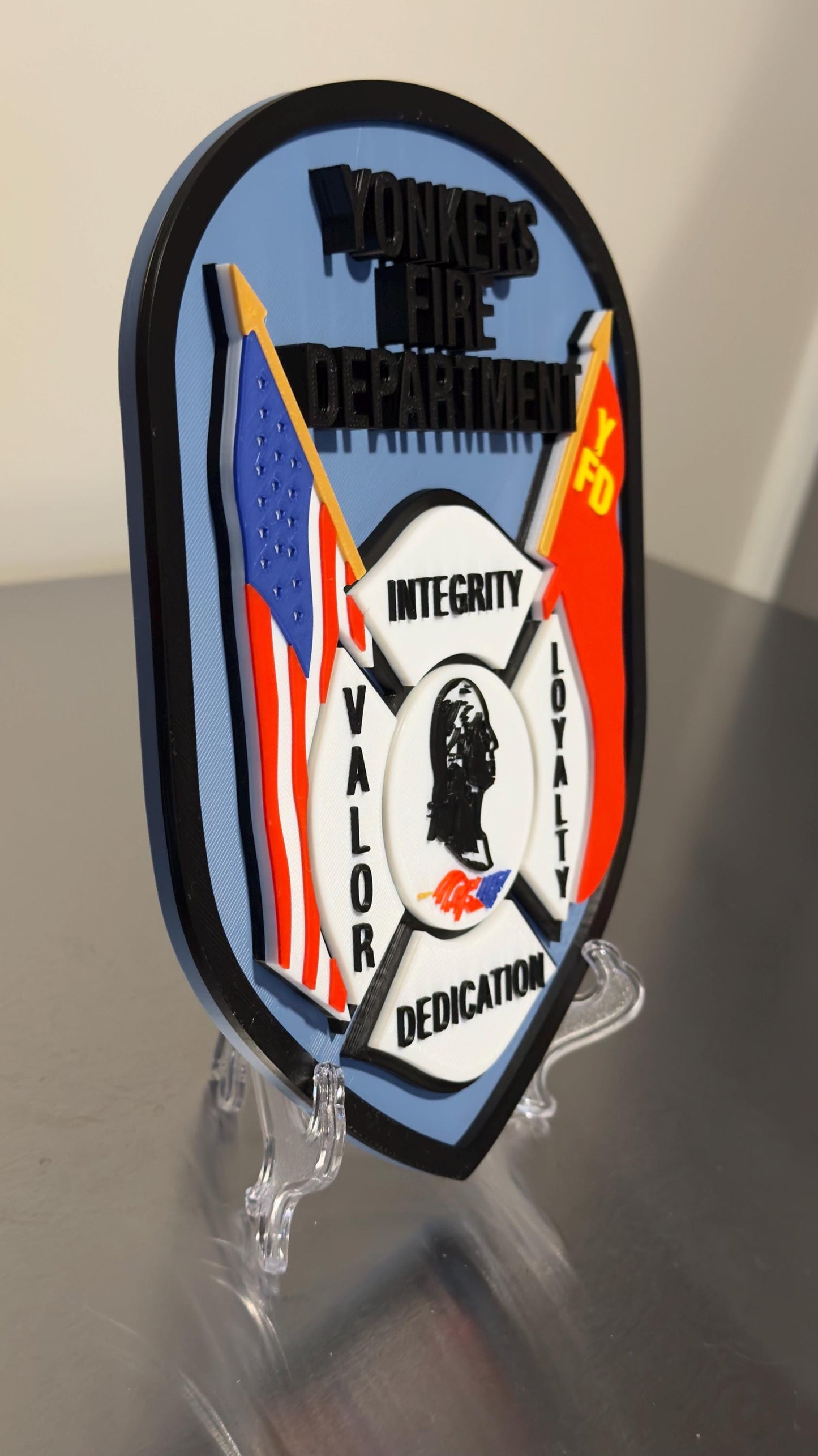Yonkers Fire Department 3D Embossed Plaque: NY Firefighter Gift New York