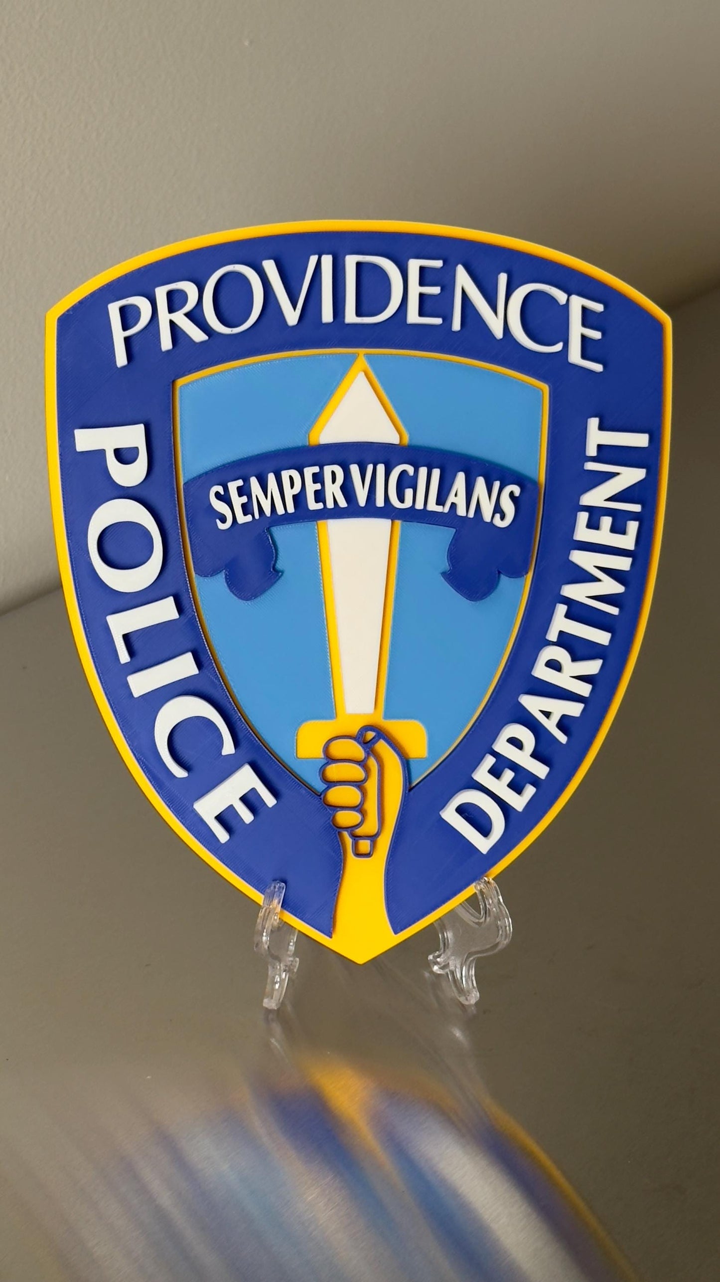 Providence RI Police Plaque - First Responder Wall Art Rhode Island