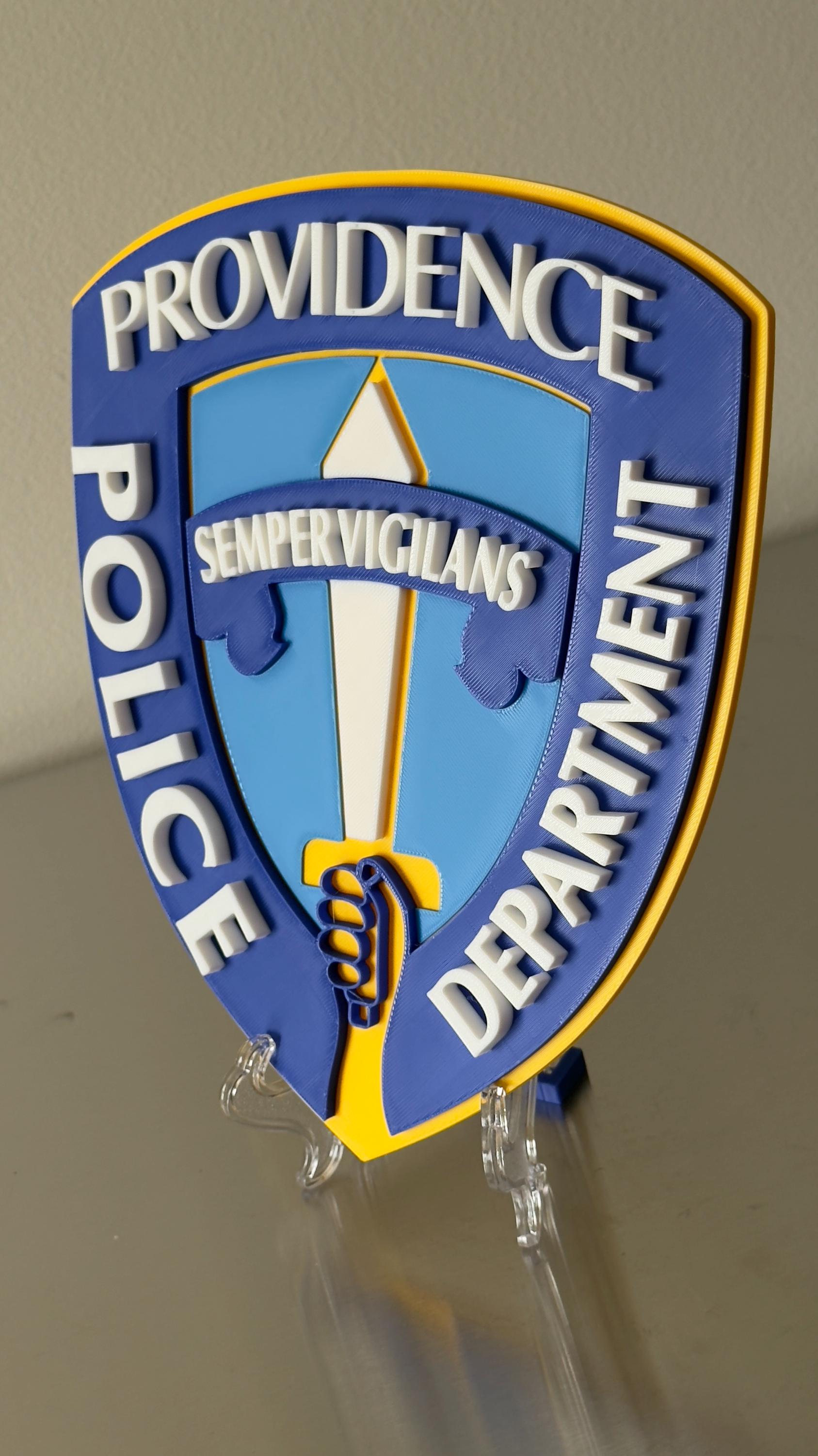 Providence RI Police Plaque - First Responder Wall Art Rhode Island