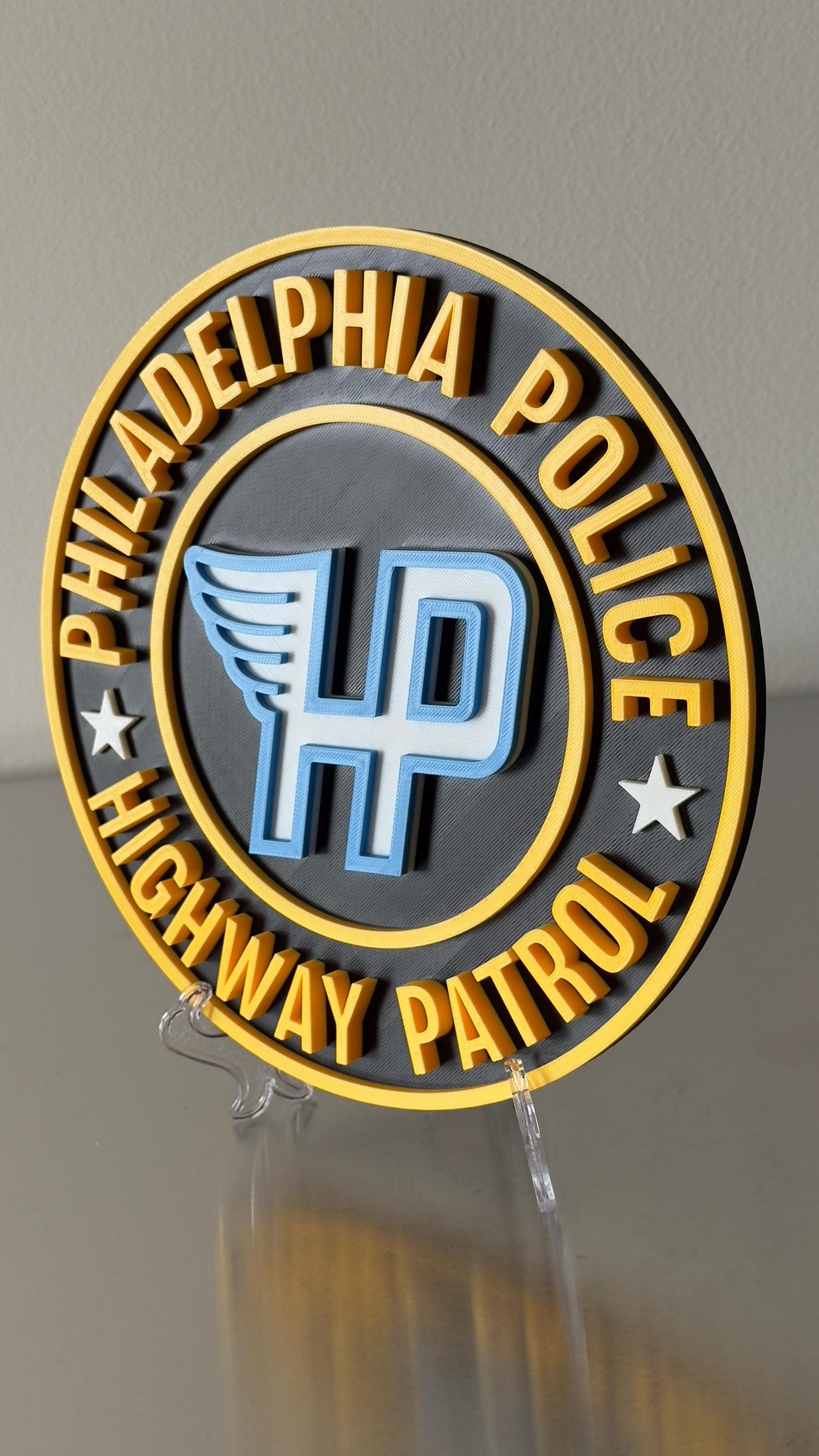 Philadelphia Police Highway Patrol Plaque: 3D Embossed First Responder Wall Art Pennsylvania