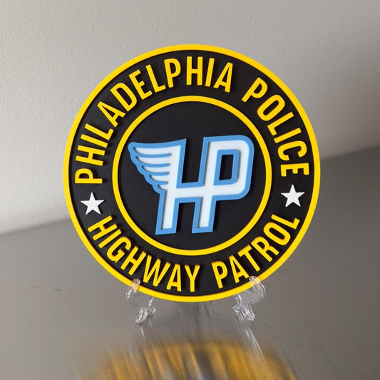 Philadelphia Police Highway Patrol Plaque: 3D Embossed First Responder Wall Art Pennsylvania