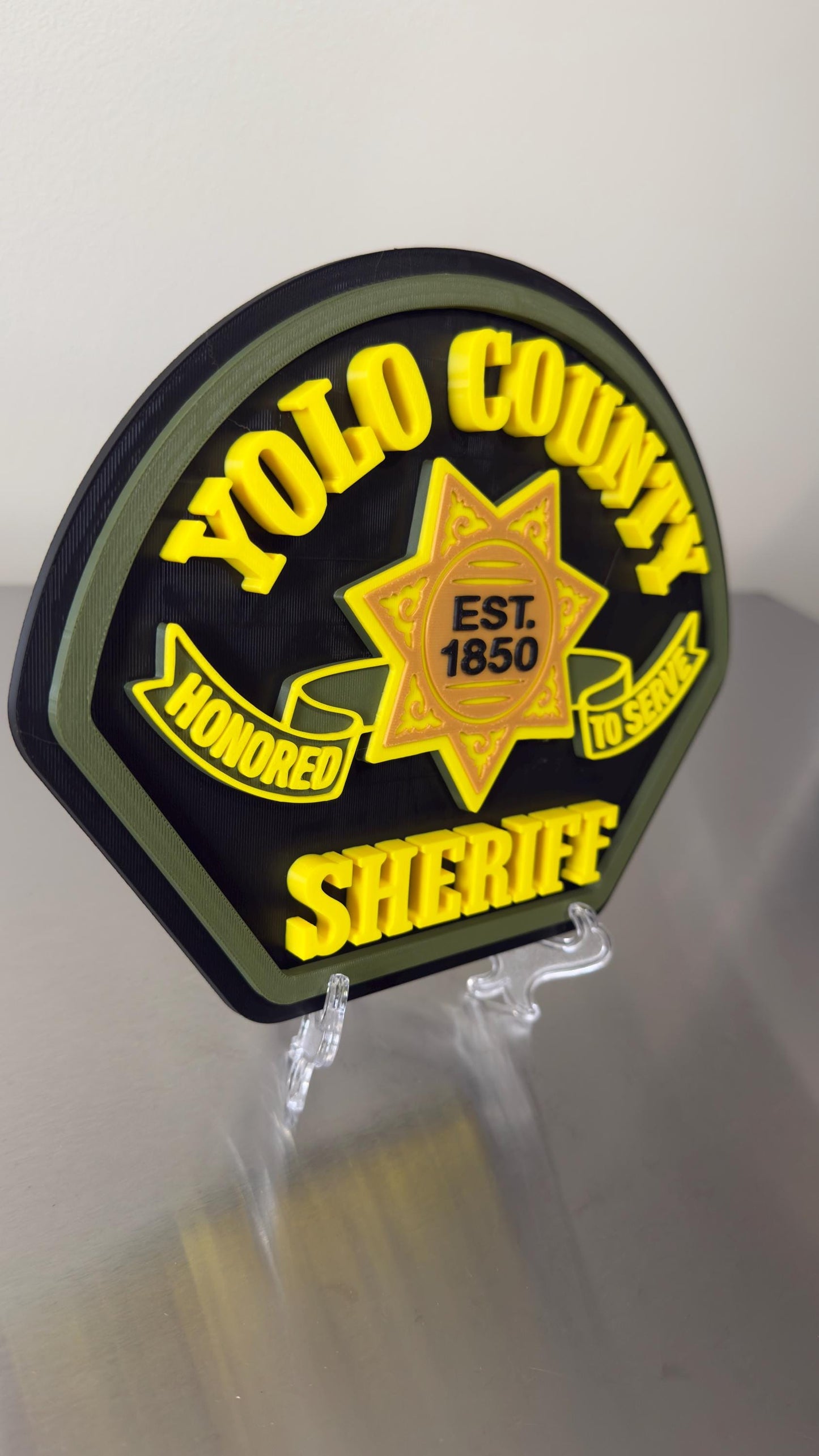 YOLO County Sheriff 3D Display Plaque - First Responder Wall Art California