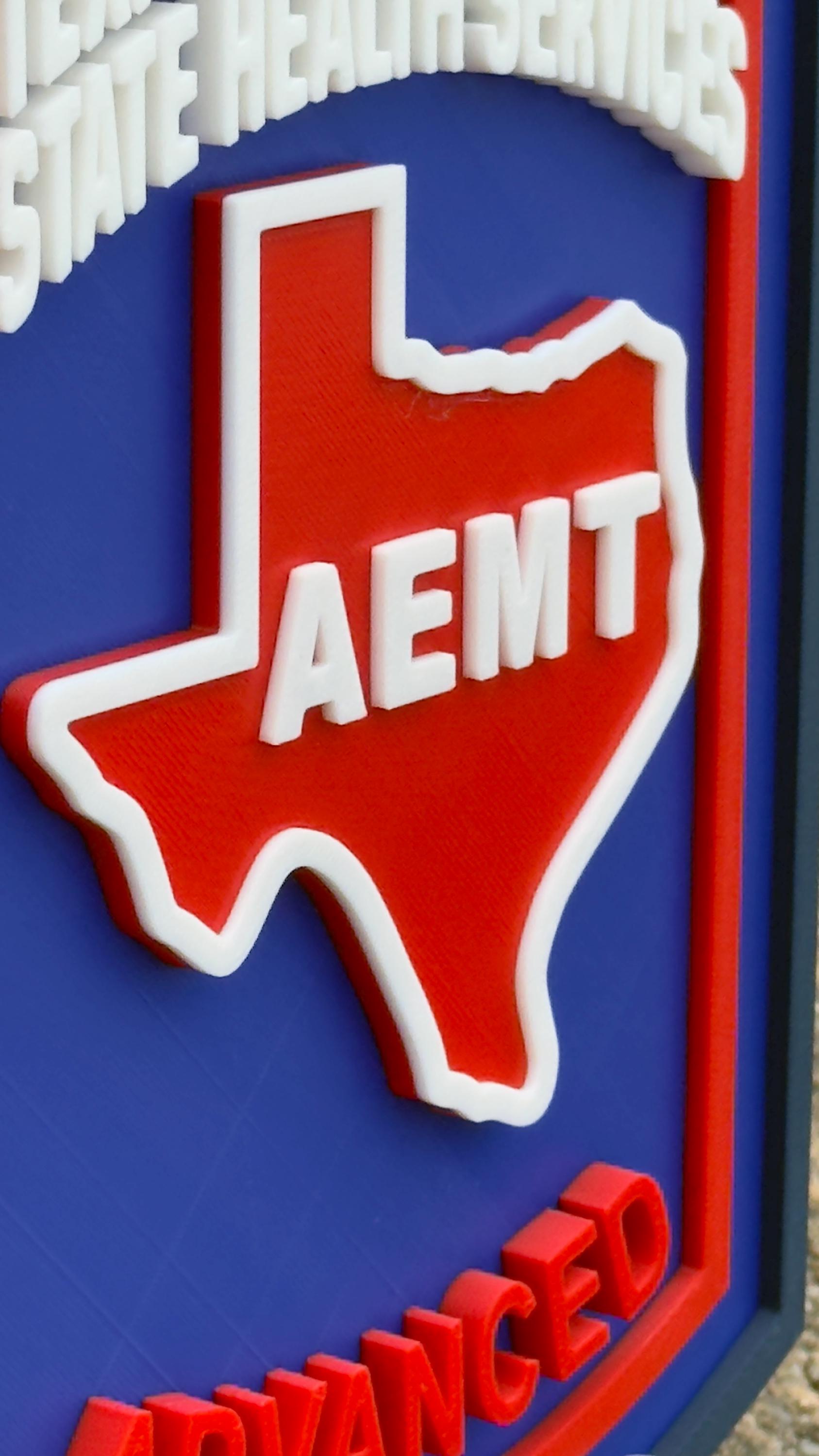 Texas EMT Advanced Plaque - 3D First Responder Wall Art
