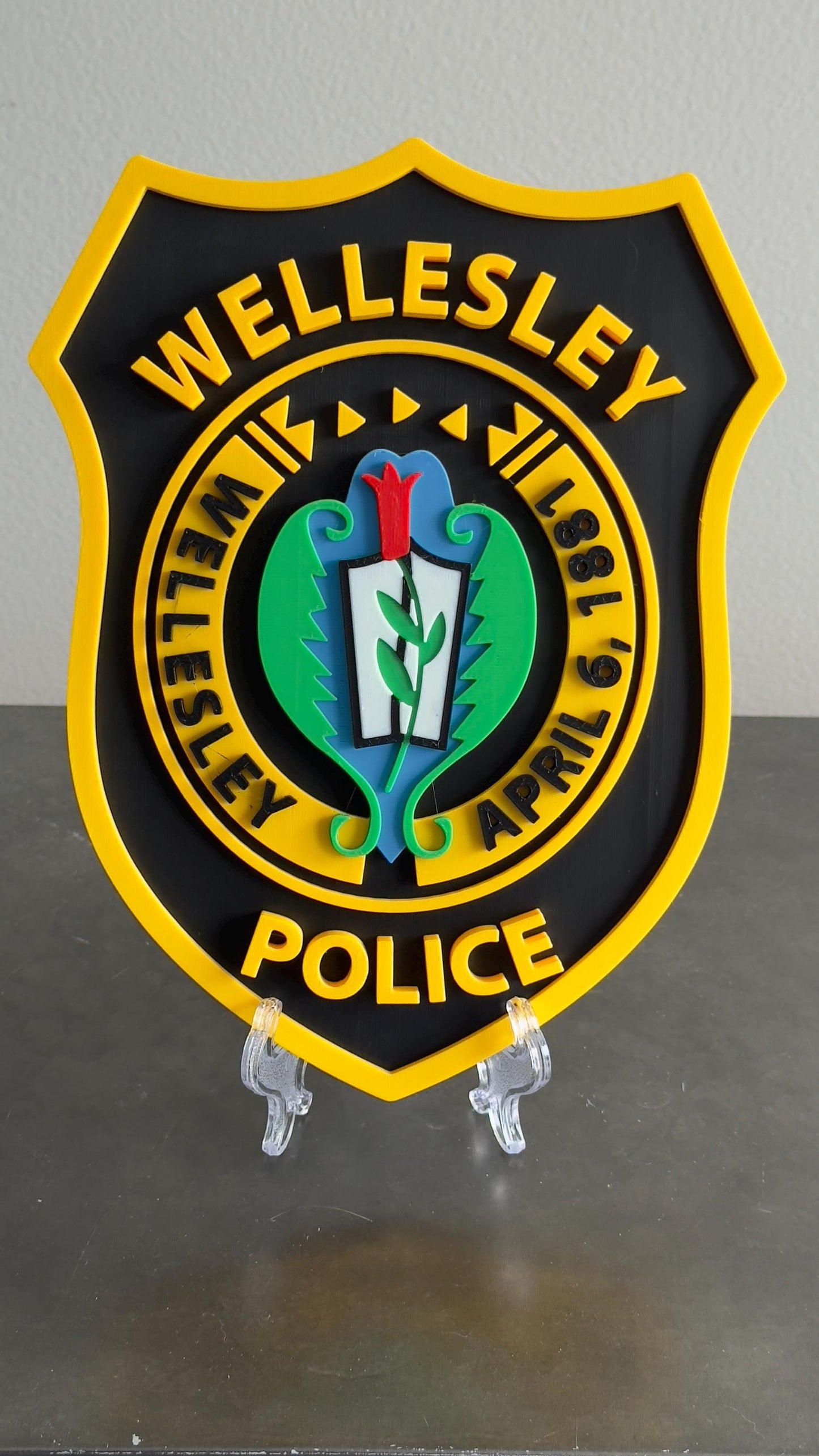 Wellesley Police Department 3D Plaque: First Responder Wall Art MA Massachusetts