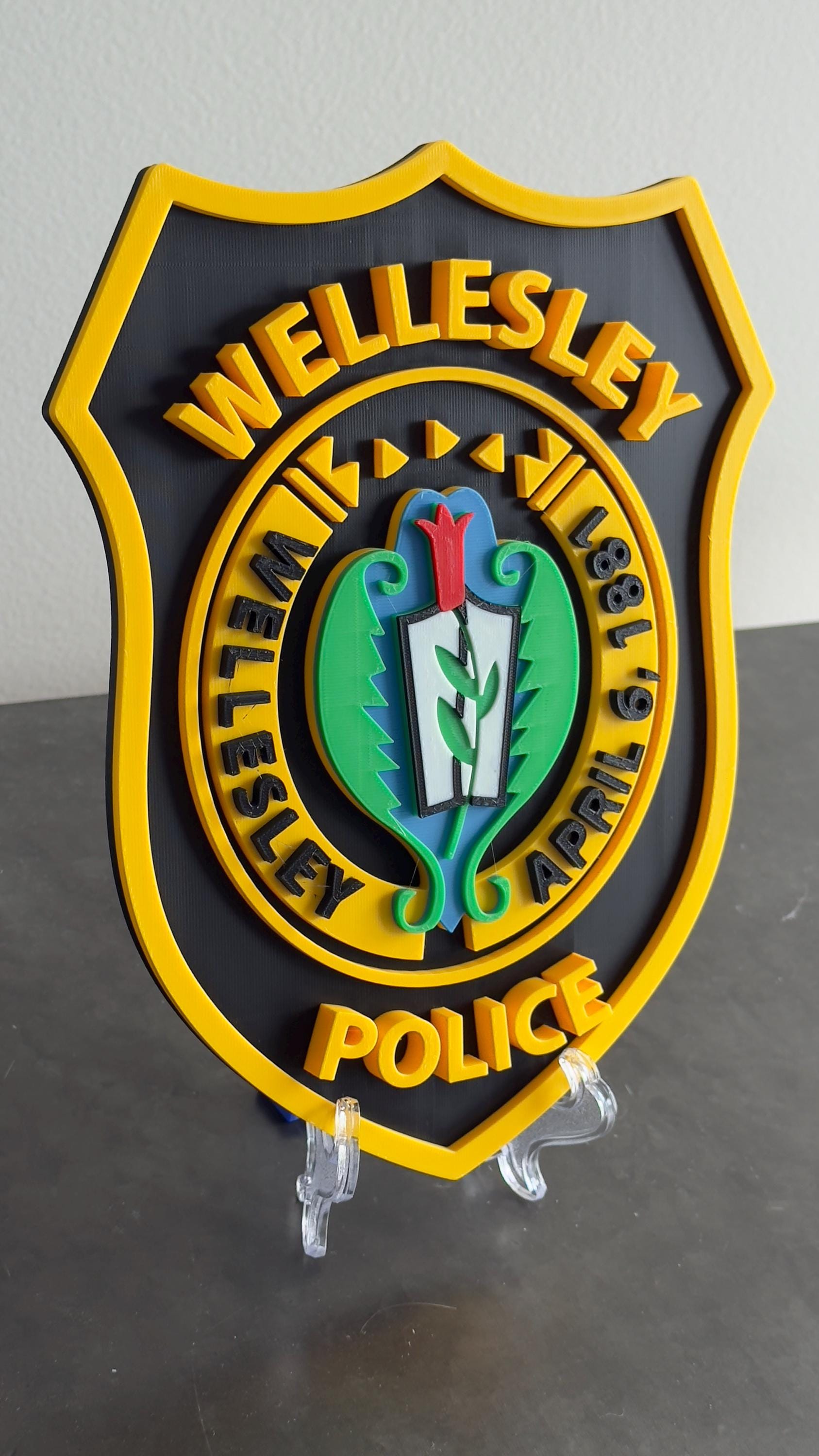 Wellesley Police Department 3D Plaque: First Responder Wall Art MA Massachusetts