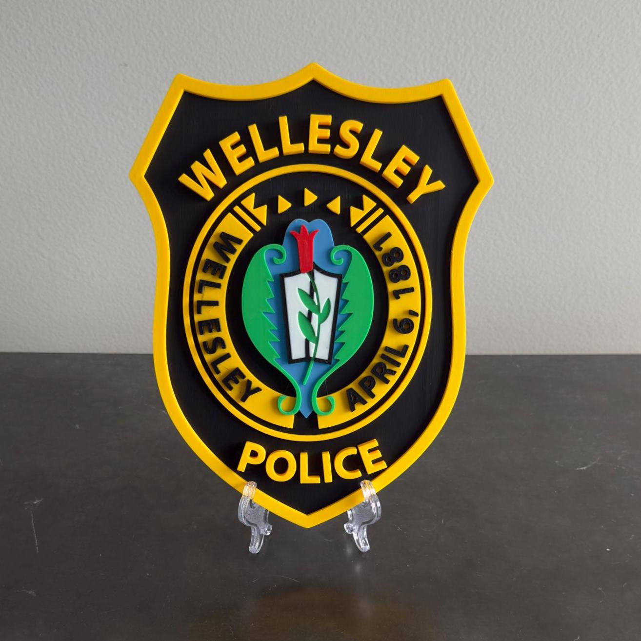 Wellesley Police Department 3D Plaque: First Responder Wall Art MA Massachusetts