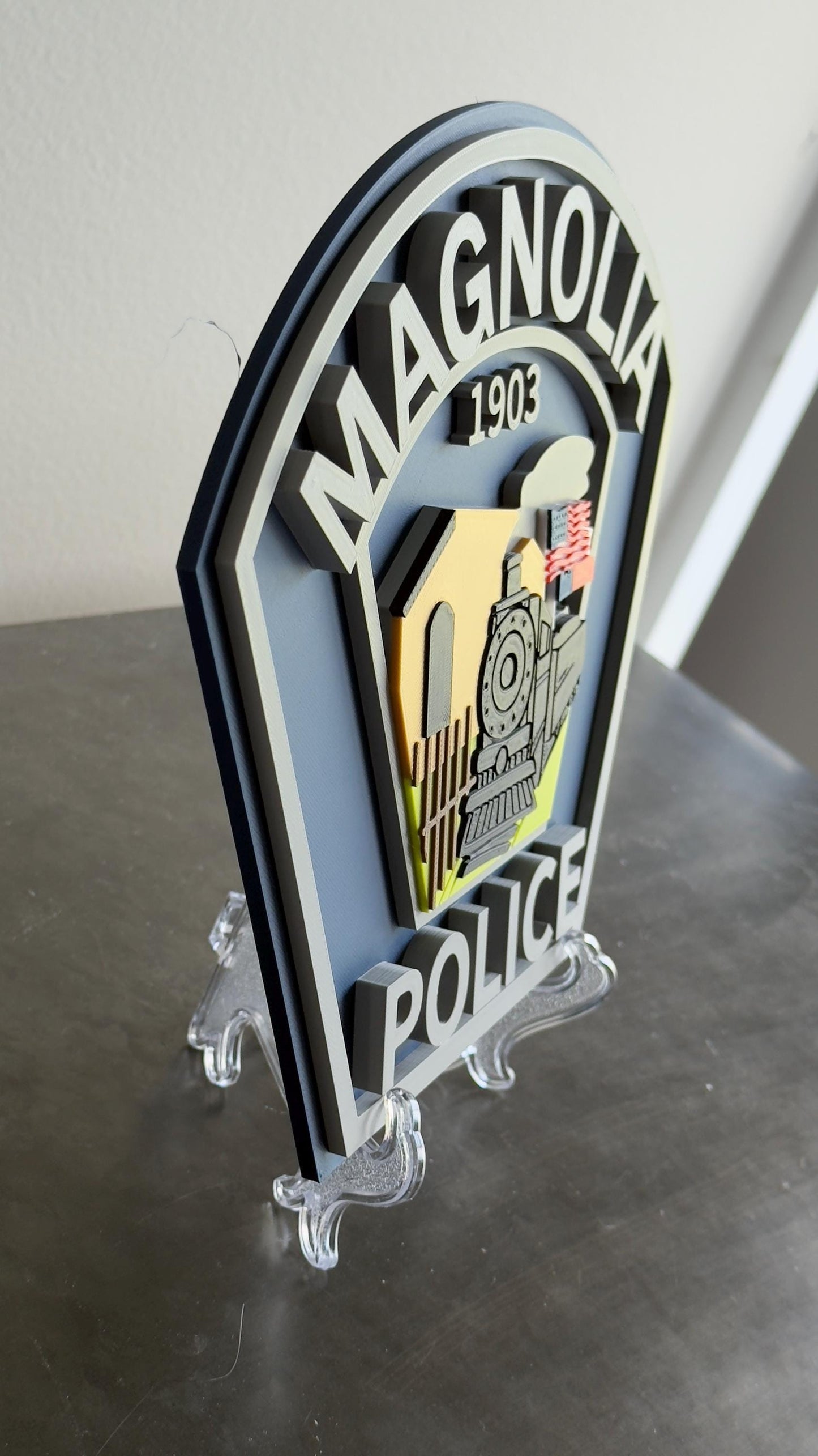Magnolia Police Department Plaque: Texas First Responder Wall Art Police Gift