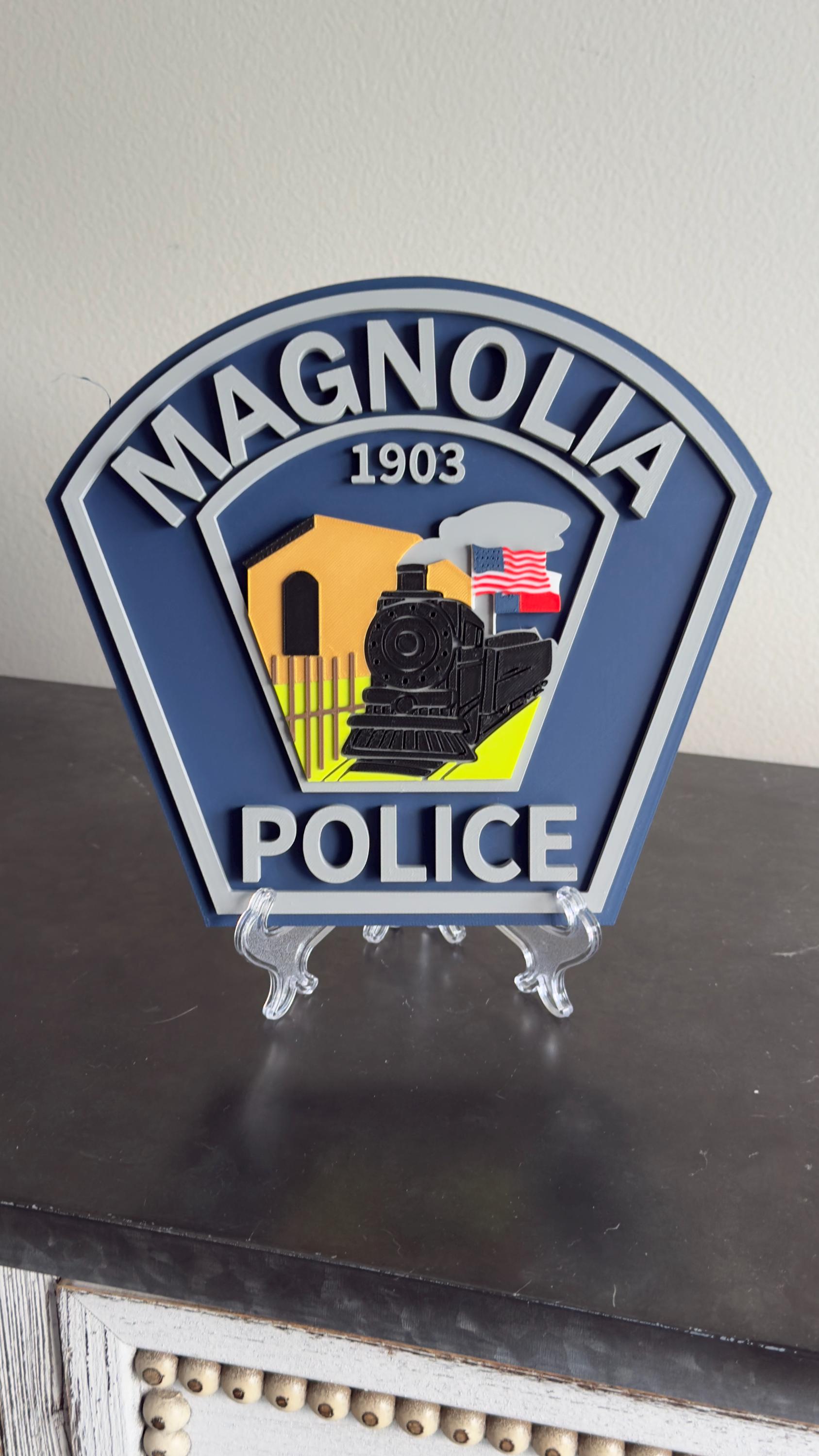 Magnolia Police Department Plaque: Texas First Responder Wall Art Police Gift