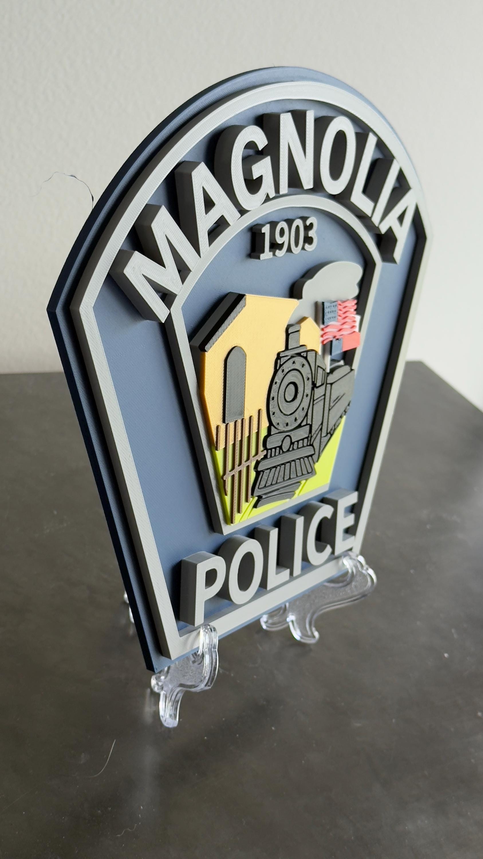 Magnolia Police Department Plaque: Texas First Responder Wall Art Police Gift