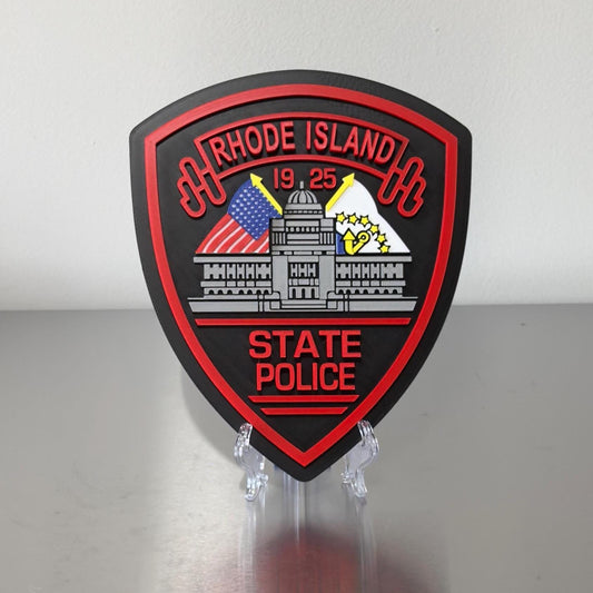 Rhode Island State Police 3D Embossed Plaque: First Responder Wall Art