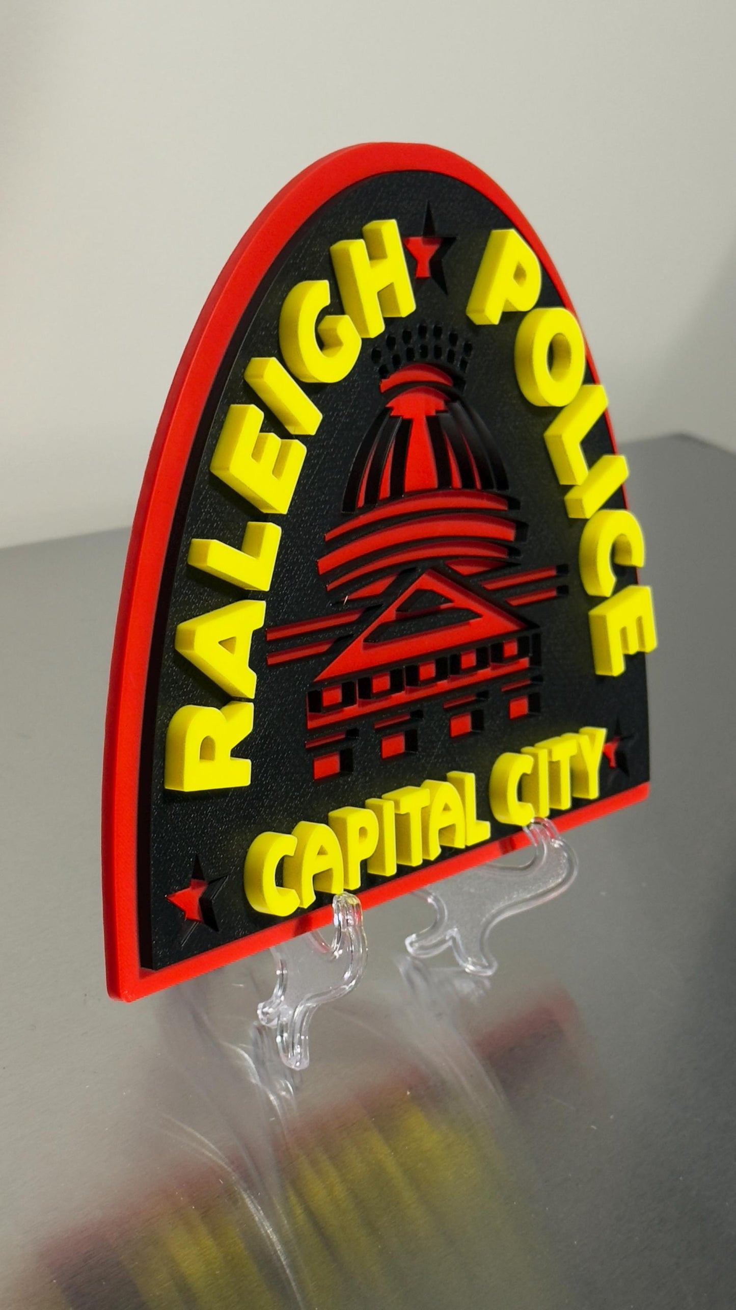 Raleigh NC Police 3D Embossed Plaque: First Responder Wall Art North Carolina