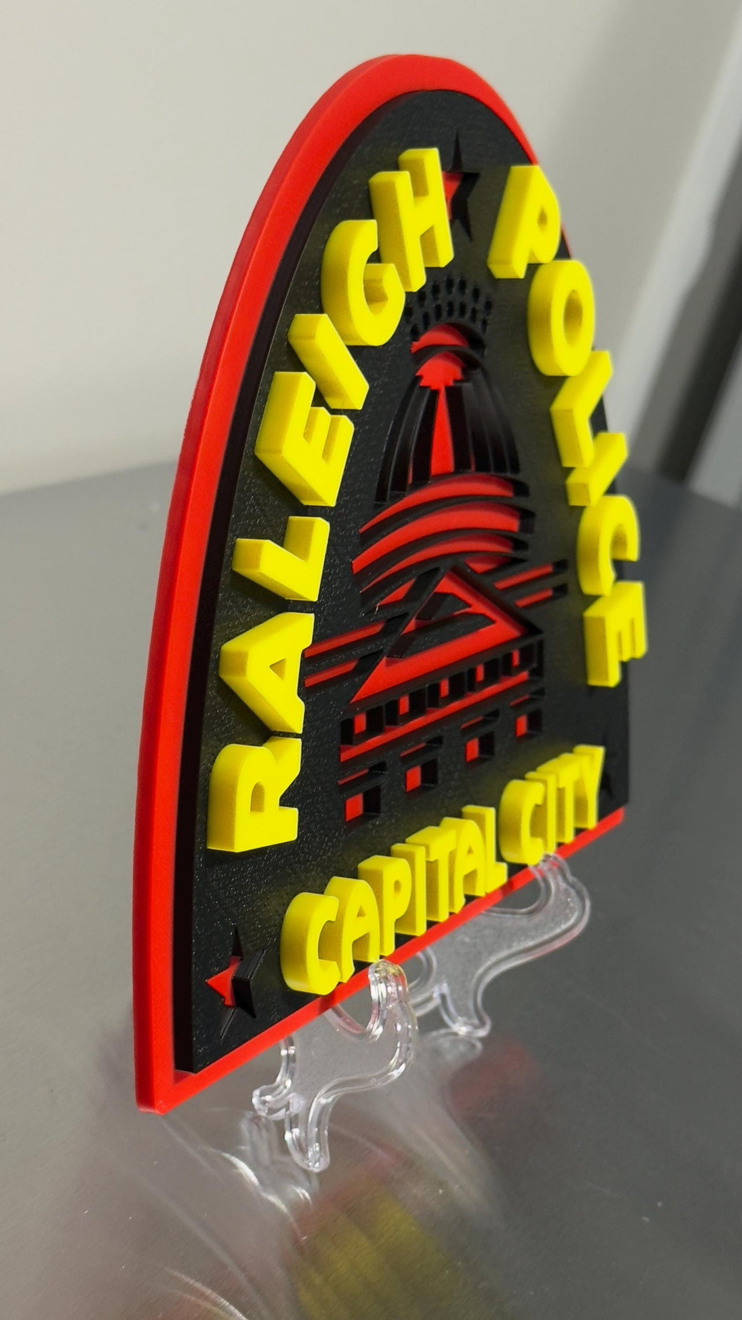 Raleigh NC Police 3D Embossed Plaque: First Responder Wall Art North Carolina