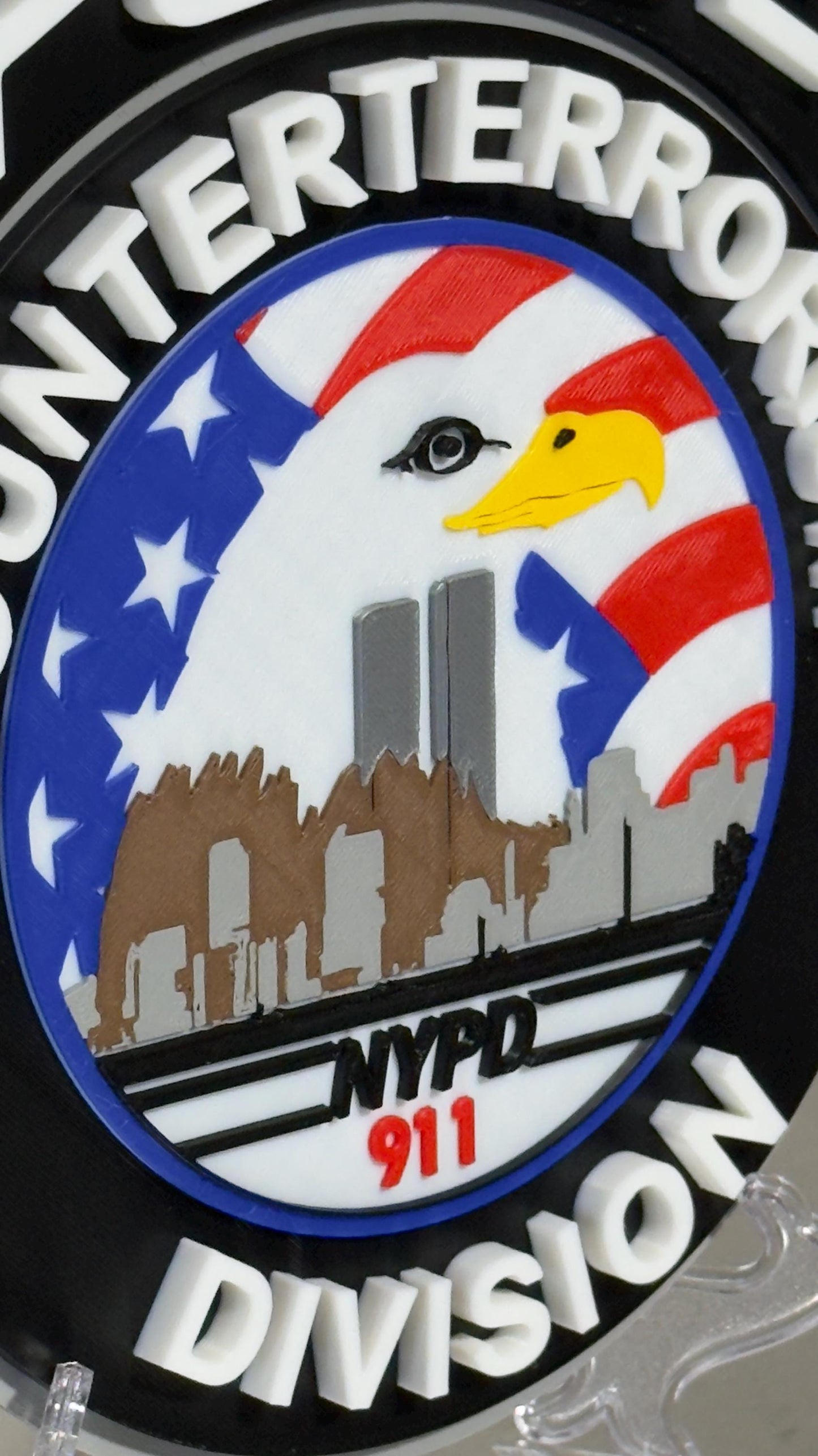 NYPD Police Plaque: Counterterrorism Division (3D Display)