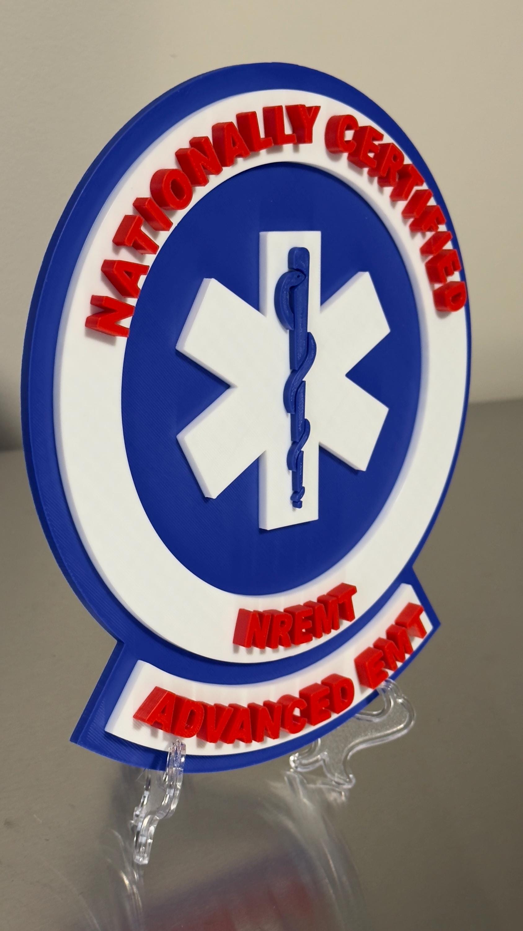 National Registry Advanced EMT 3D Embossed Display Plaque: First Responder Wall Art