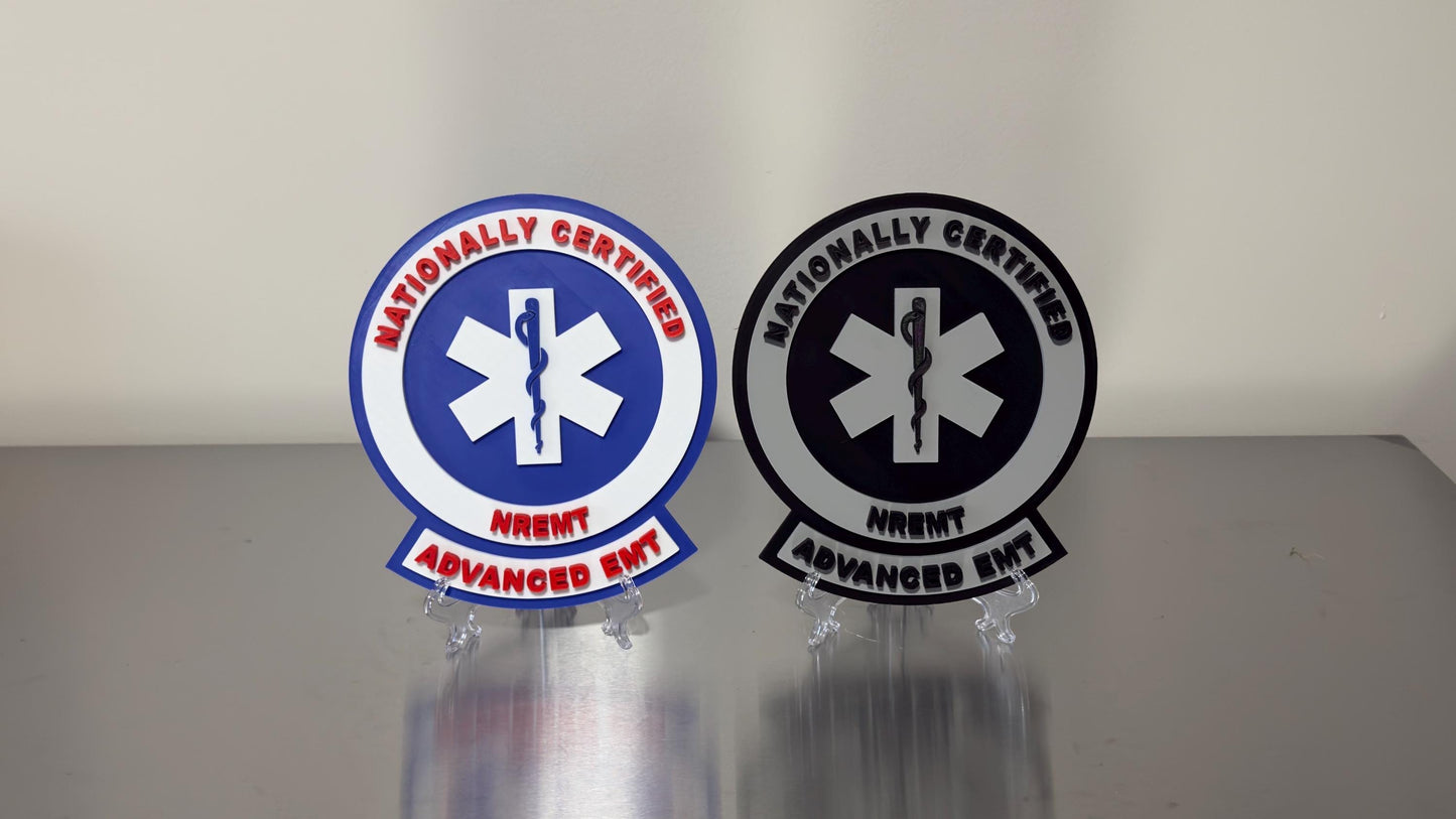 National Registry Advanced EMT 3D Embossed Display Plaque: First Responder Wall Art