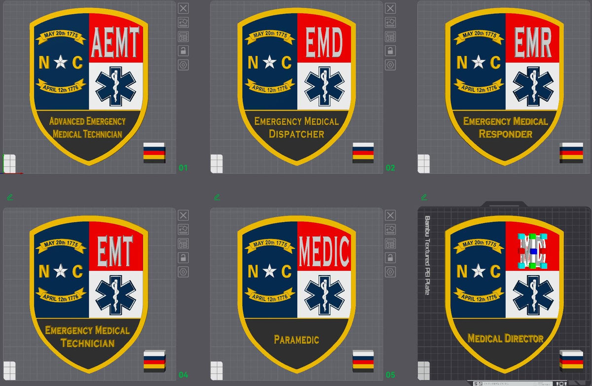 North Carolina EMT EMS Display Plaque: First Responder Display Plaque