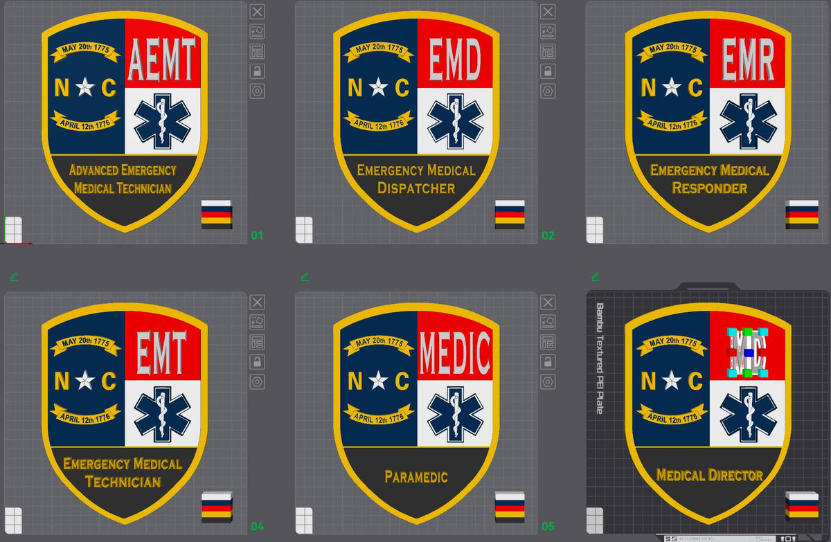 North Carolina Paramedic 3D Display Plaque, First Responder