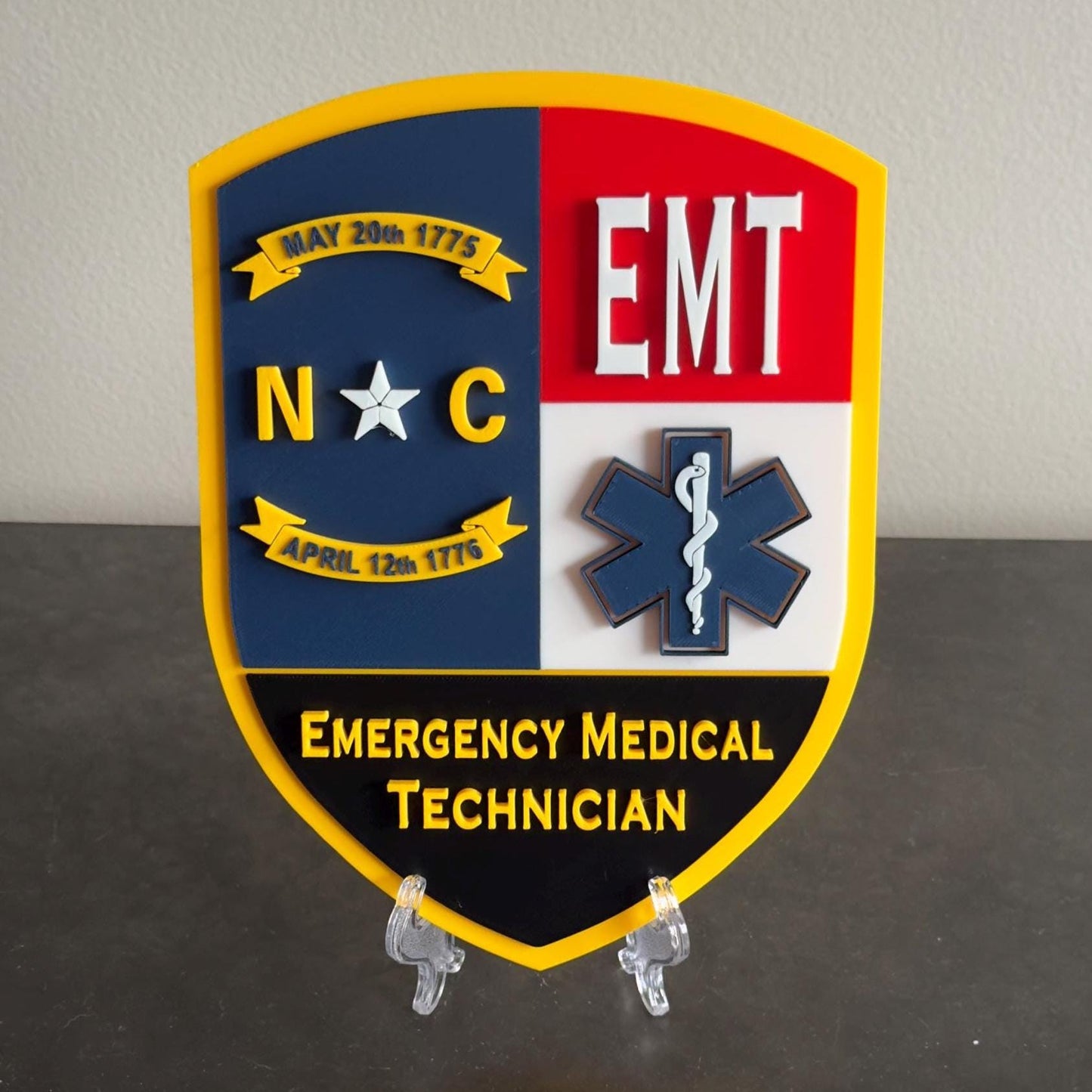 North Carolina Paramedic 3D Plaque, First Responder Wall Decor