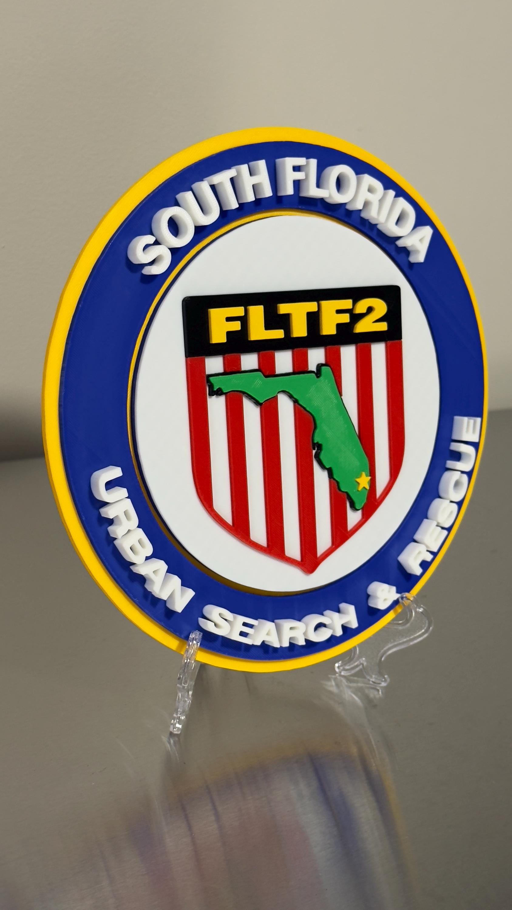 South Florida USAR FLTF2 3D Plaque: First Responder Wall Art FL Display Plaque