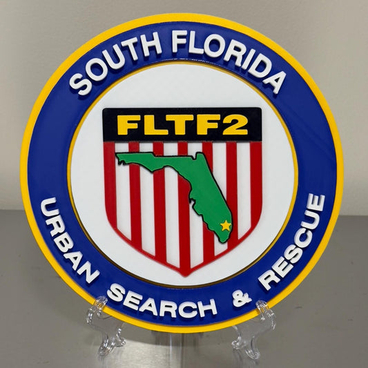 South Florida USAR FLTF2 3D Plaque: First Responder Wall Art FL Display Plaque