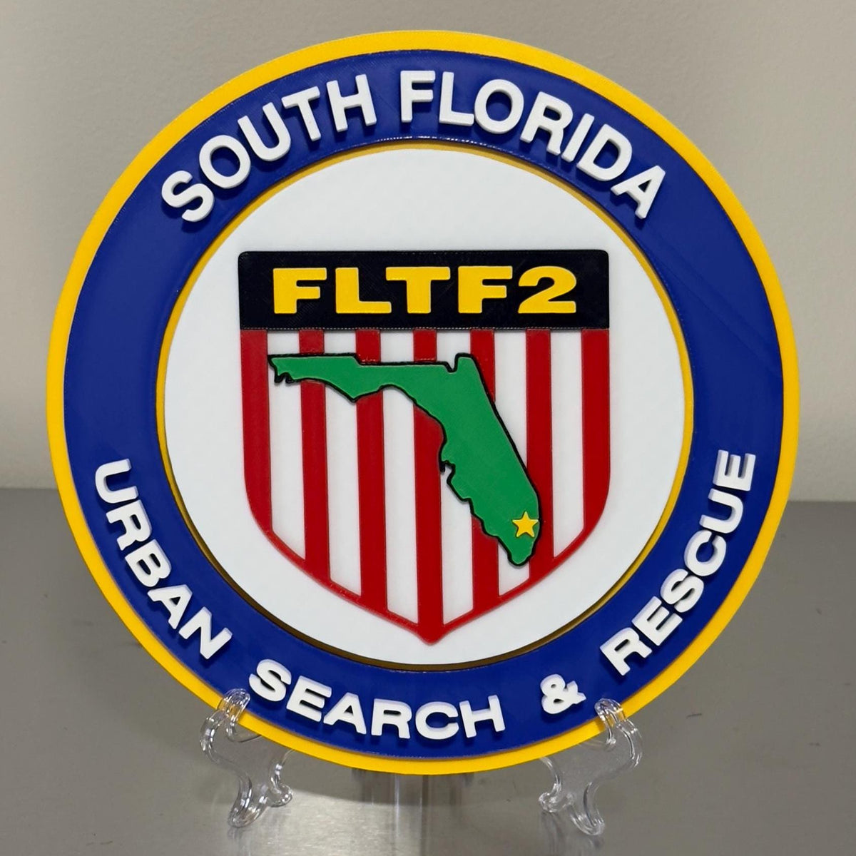South Florida USAR FLTF2 3D Display Plaque: First Responder Display Plaque FL Display Plaque