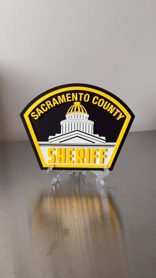 Sacramento County Sheriff 3D Embossed Plaque: First Responder Wall Art California