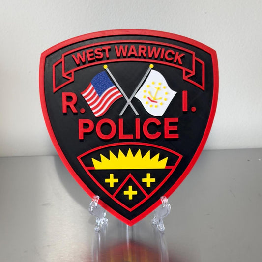 West Warwick RI Police 3D Plaque: First Responder Wall Art Rhode Island