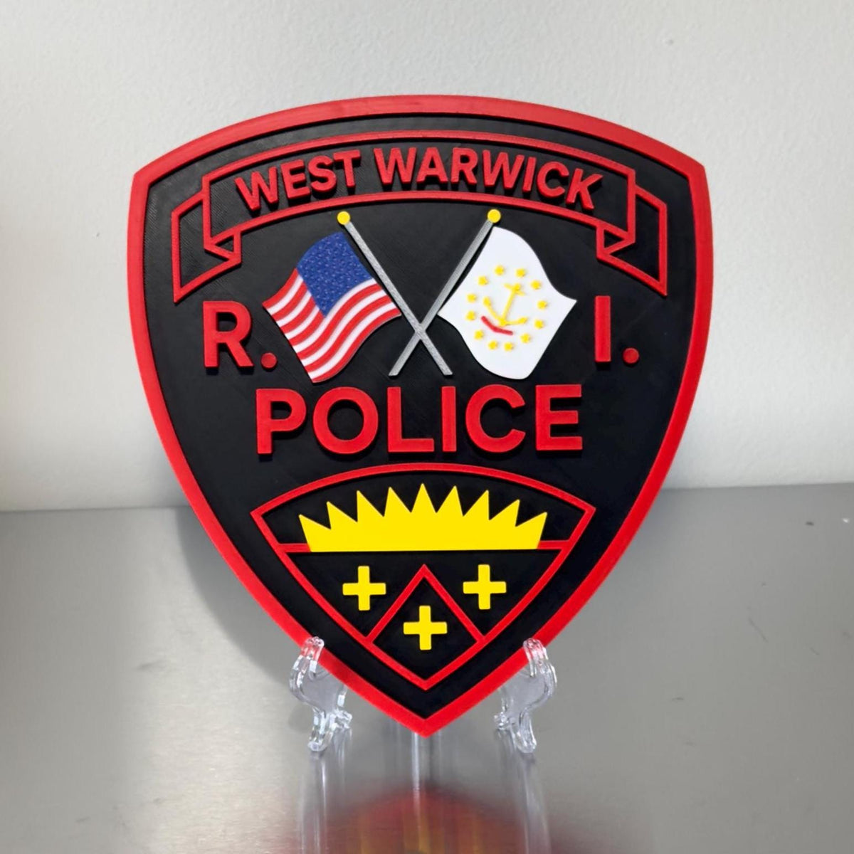 West Warwick RI Police 3D Display Plaque: First Responder Display Plaque Rhode Island