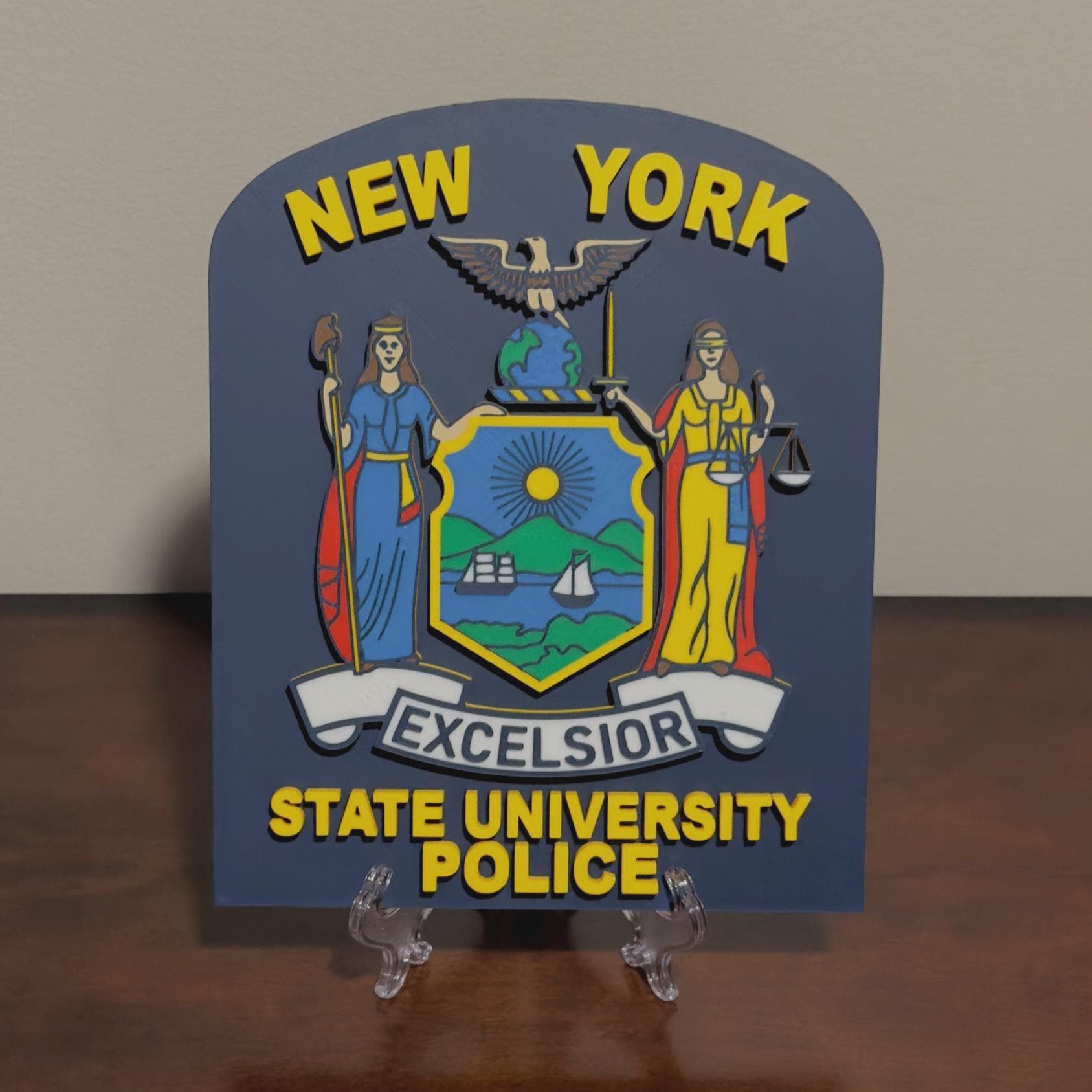 University Police Plaque: 3D Embossed Wall Display - First Responder Tribute New York