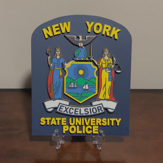 University Police Plaque: 3D Embossed Wall Display - First Responder Tribute New York