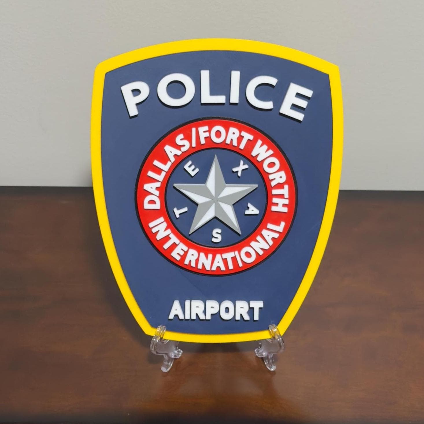 Texas DFW Airport Police Plaque - 3D Embossed Wall Art