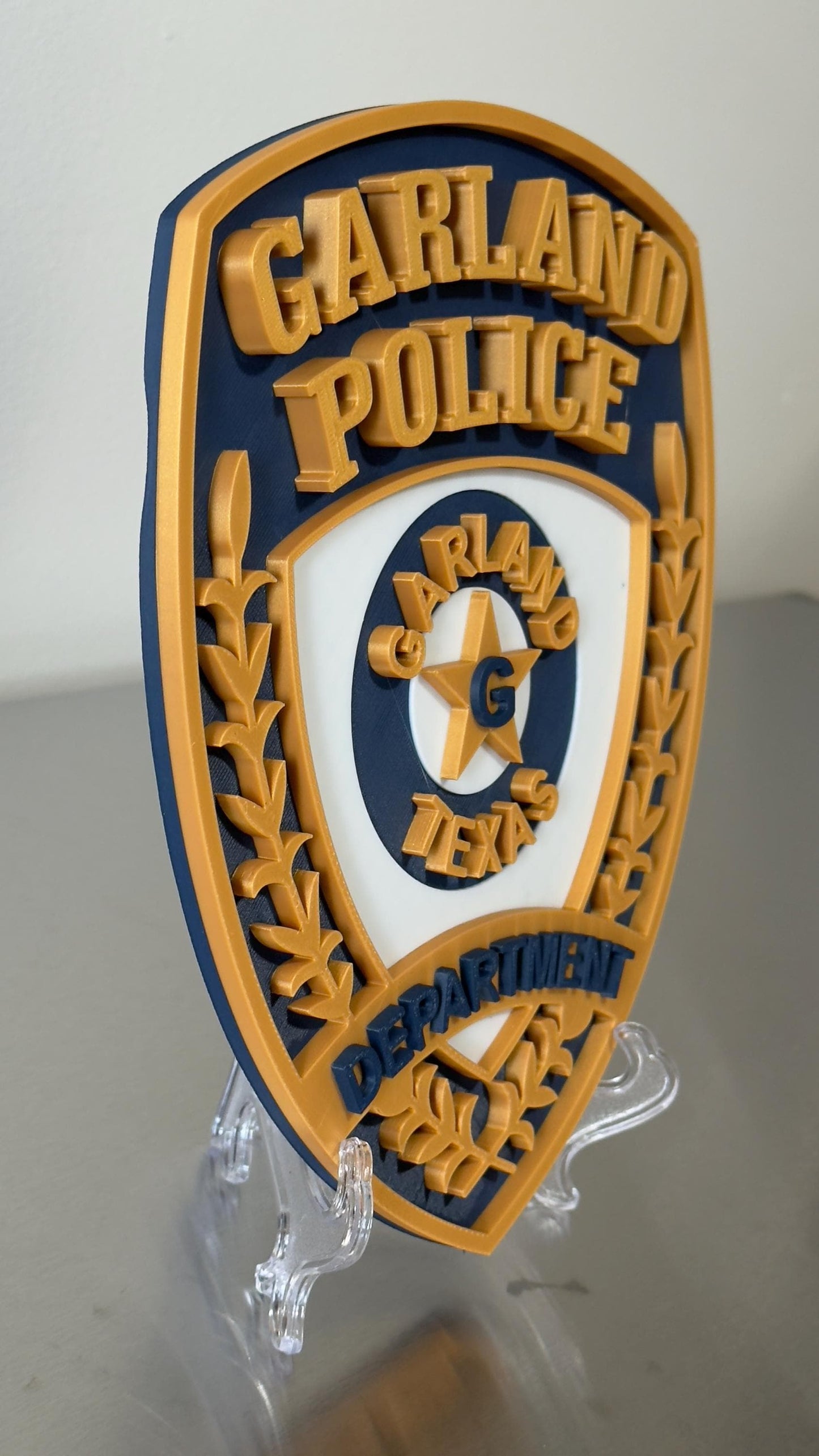 Garland Police Department Plaque: Texas 3D Embossed Wall Art