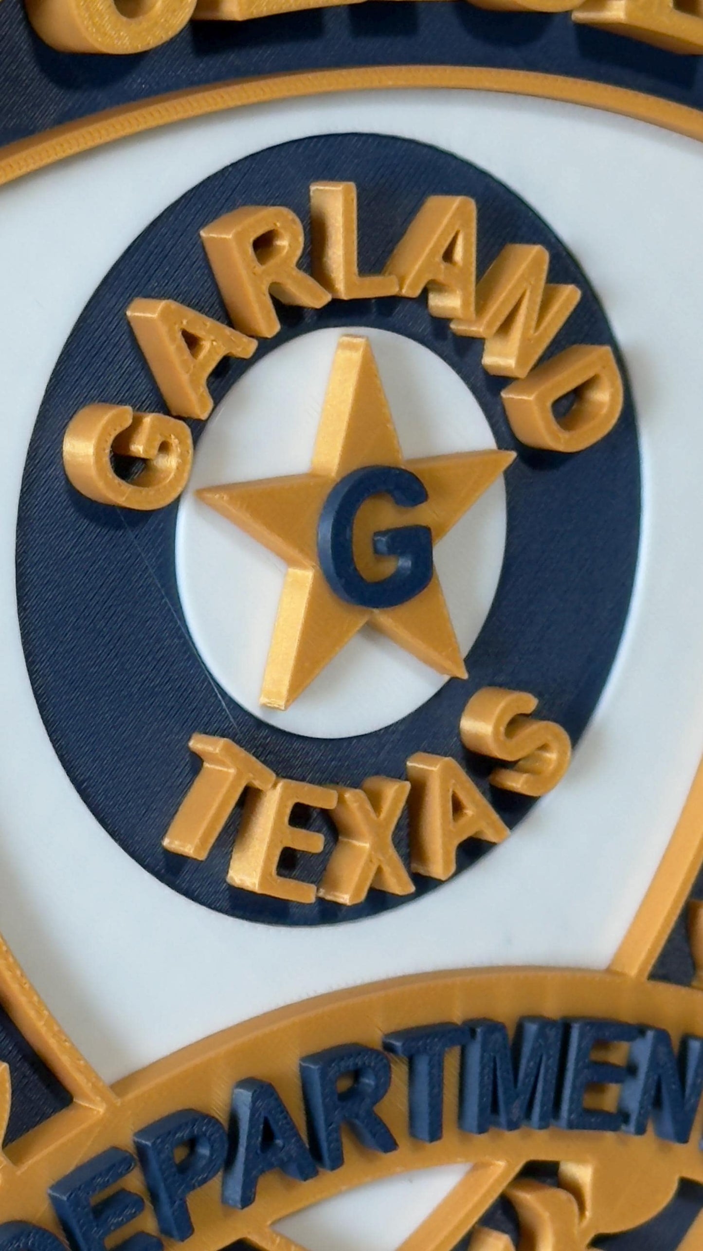 Garland Police Department Plaque: Texas 3D Embossed Wall Art