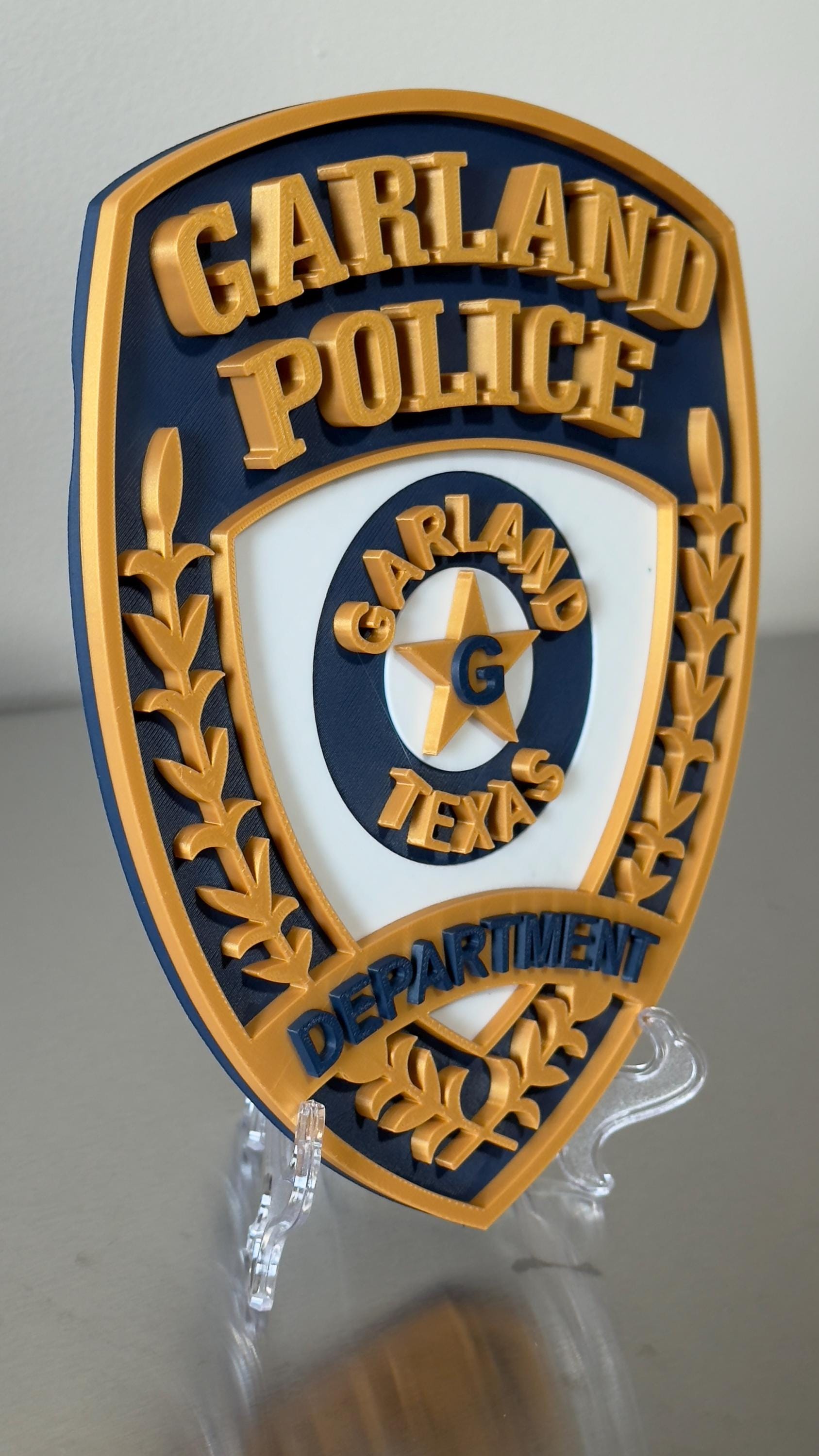 Garland Police Department Plaque: Texas 3D Embossed Wall Art