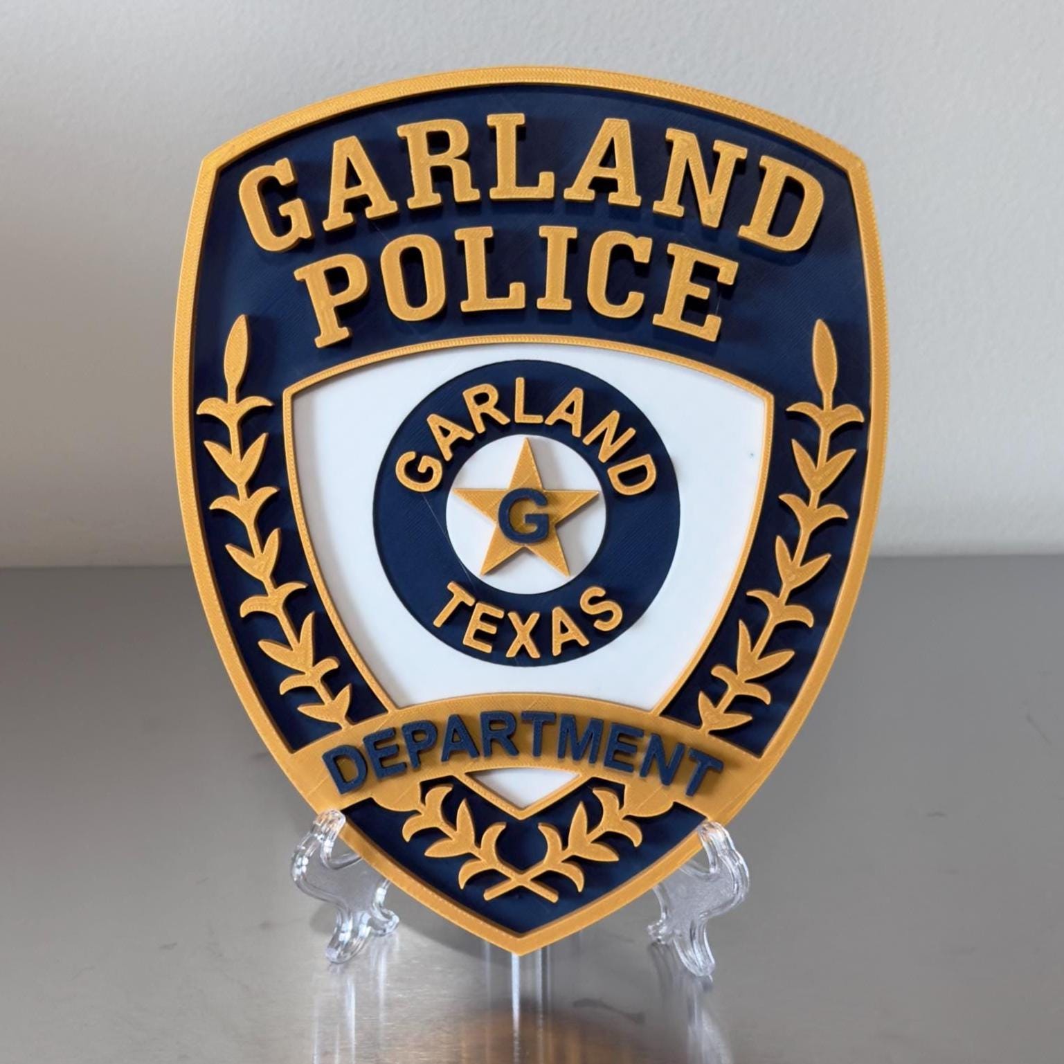 Garland Police Department Plaque: Texas 3D Embossed Wall Art
