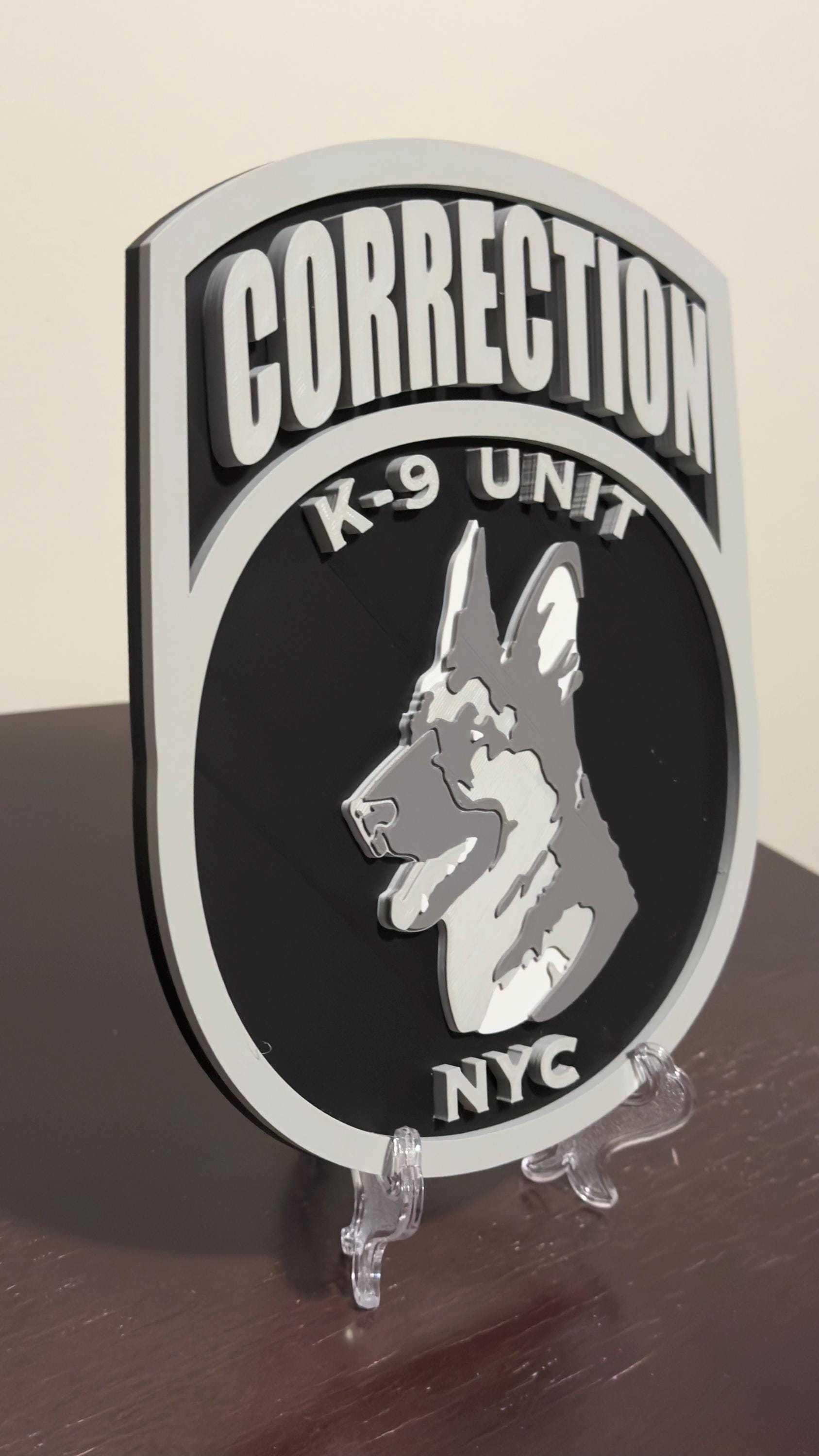NYC Corrections K9 Unit 3D Plaque - First Responder Wall Decor New York