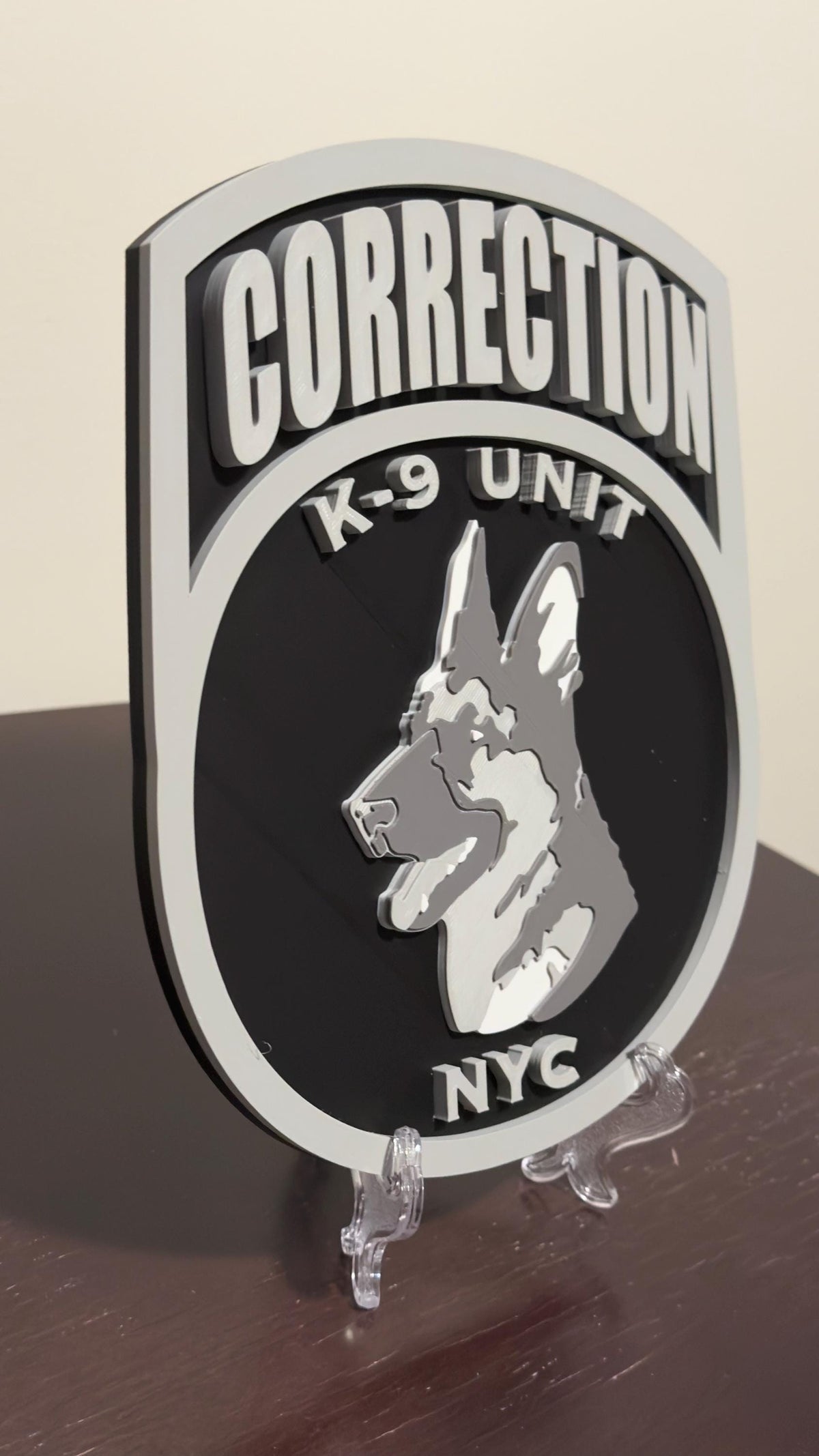 NYC Corrections K9 Unit 3D Display Plaque - First Responder New York