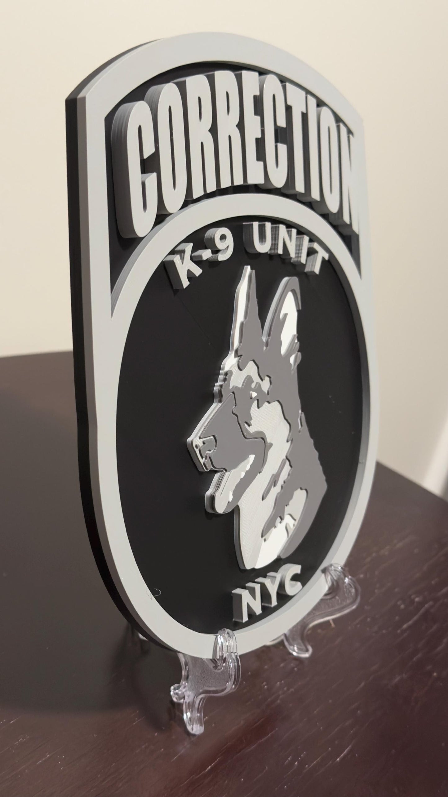 NYC Corrections K9 Unit 3D Plaque - First Responder Wall Decor New York
