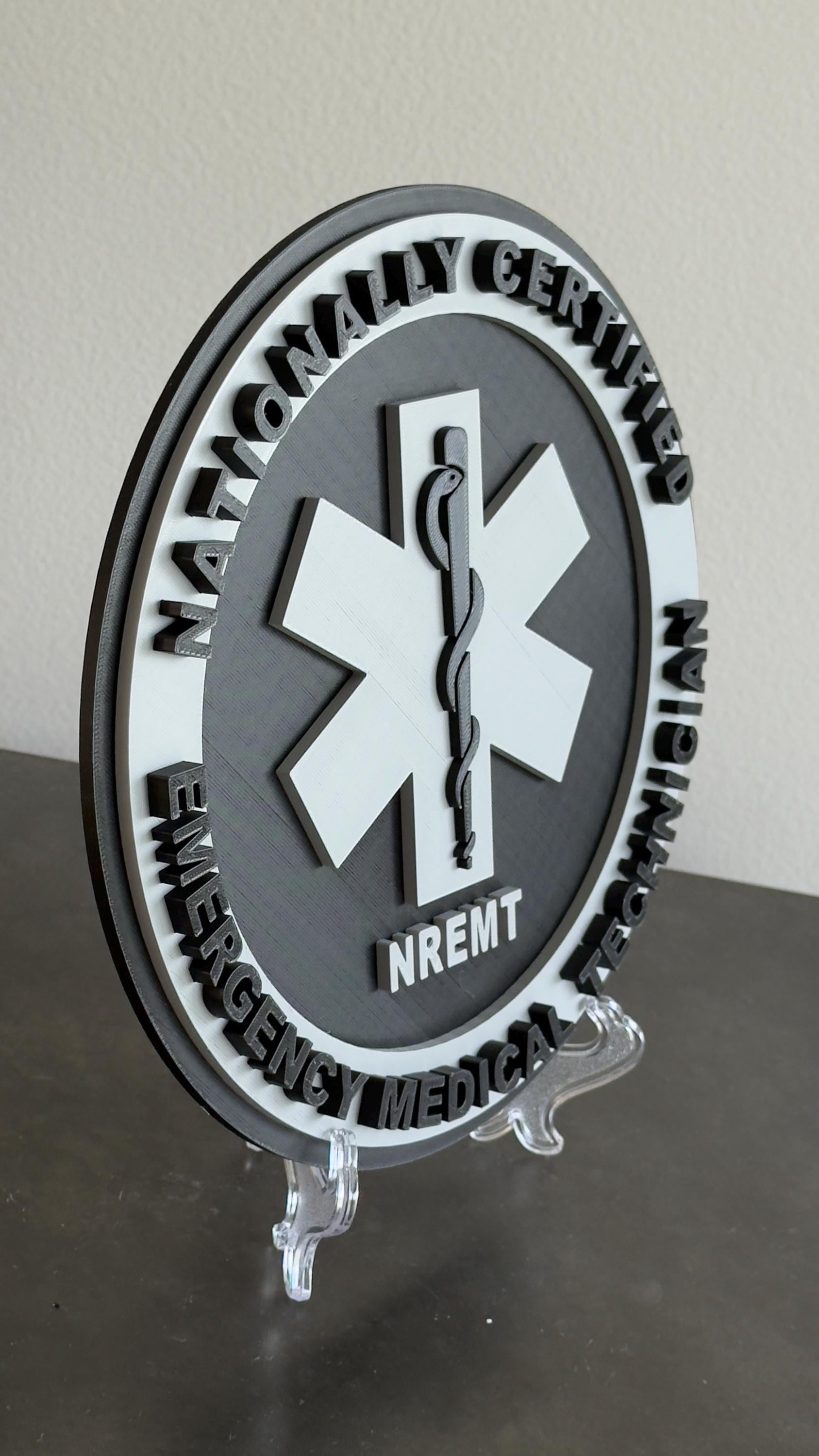 National Registry EMT 3D Embossed Display Plaque First Responder Wall Art