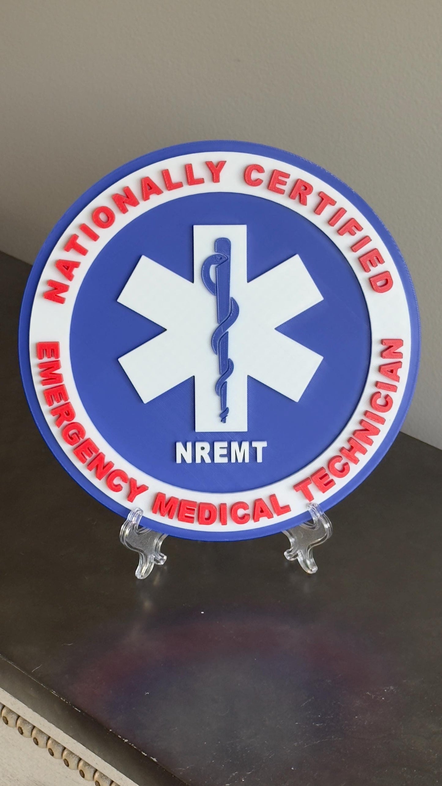 National Registry EMT 3D Embossed Display Plaque First Responder Wall Art