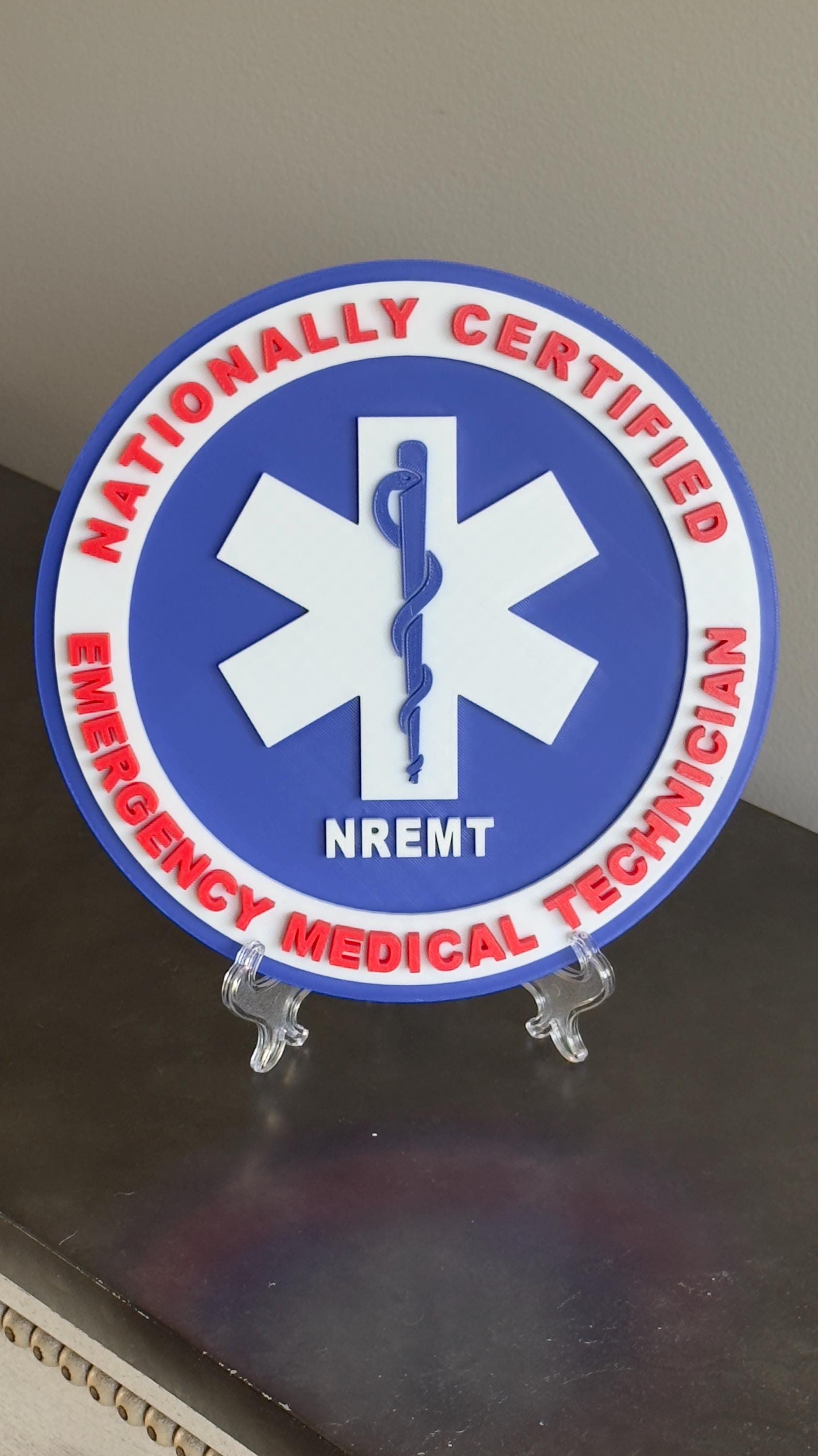 National Registry EMT 3D Embossed Display Plaque First Responder Wall Art