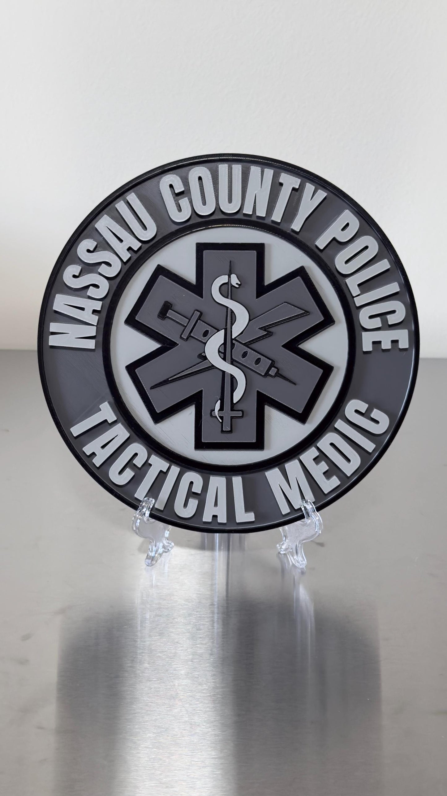 Nassau County Police Tactical Medic 3D Embossed Plaque: First Responder Wall Art New York