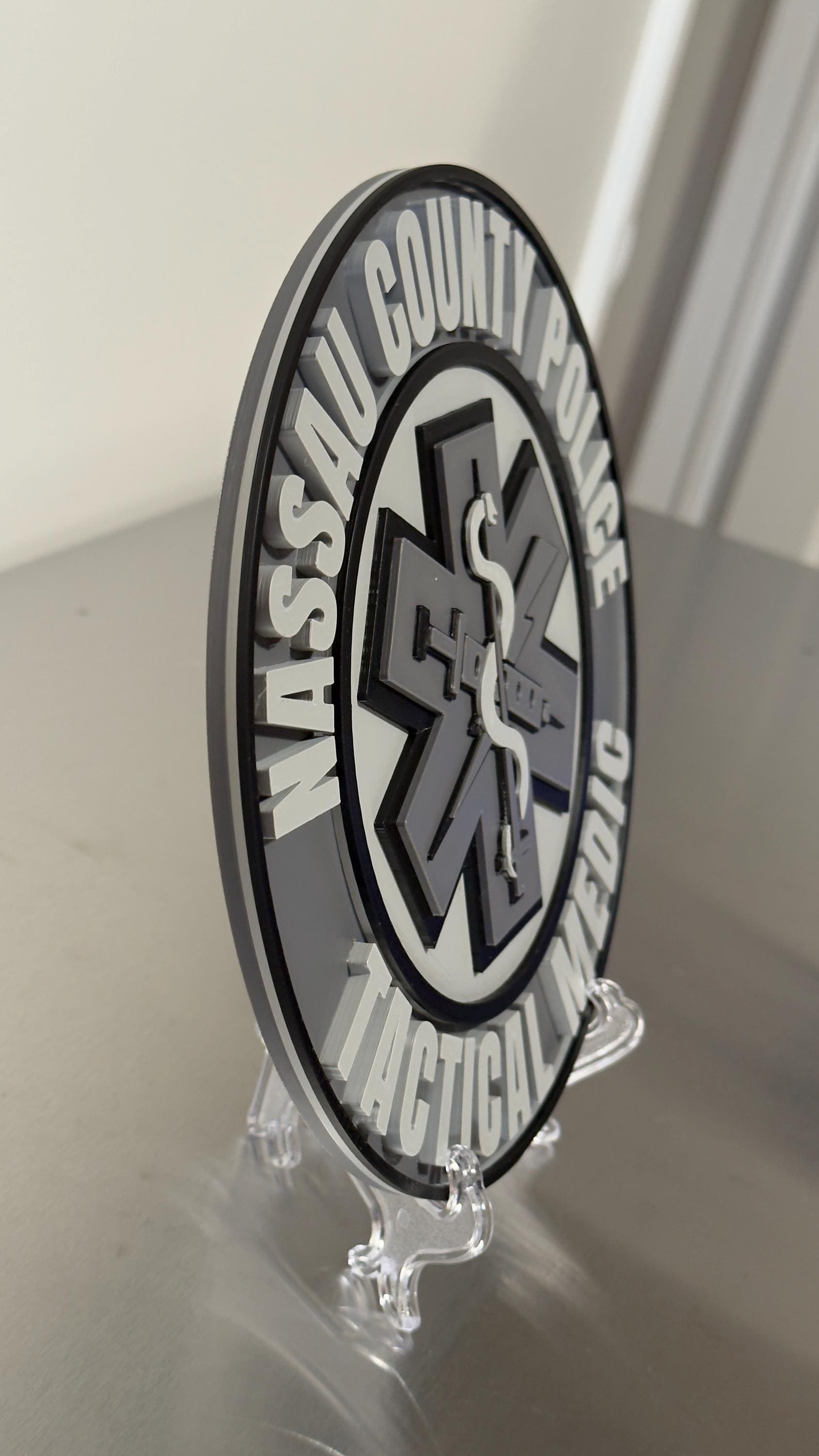 Customizable Tactical Medic 3D Embossed Plaque: First Responder Wall Art Registry