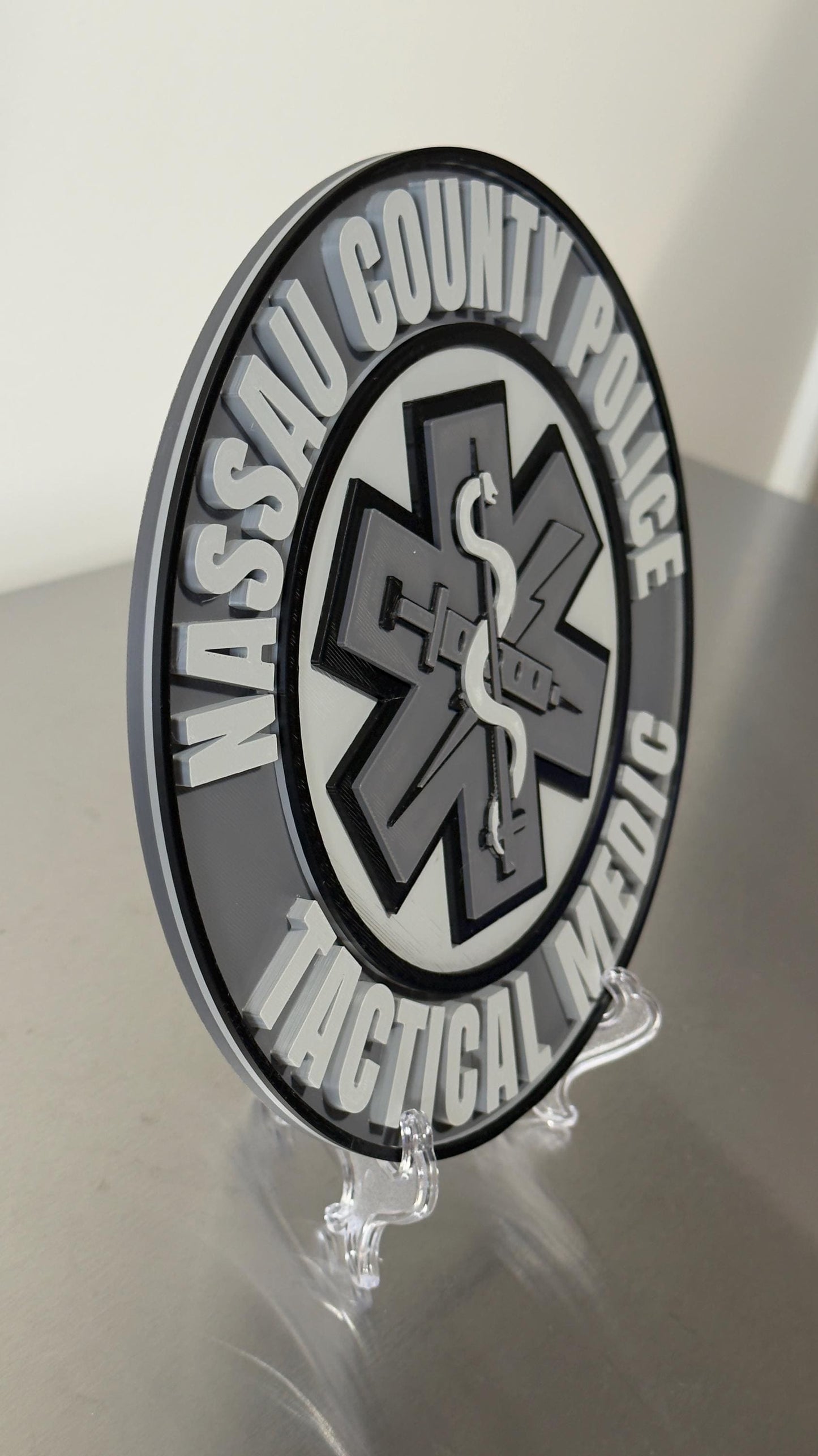 Nassau County Police Tactical Medic 3D Embossed Plaque: First Responder Wall Art New York