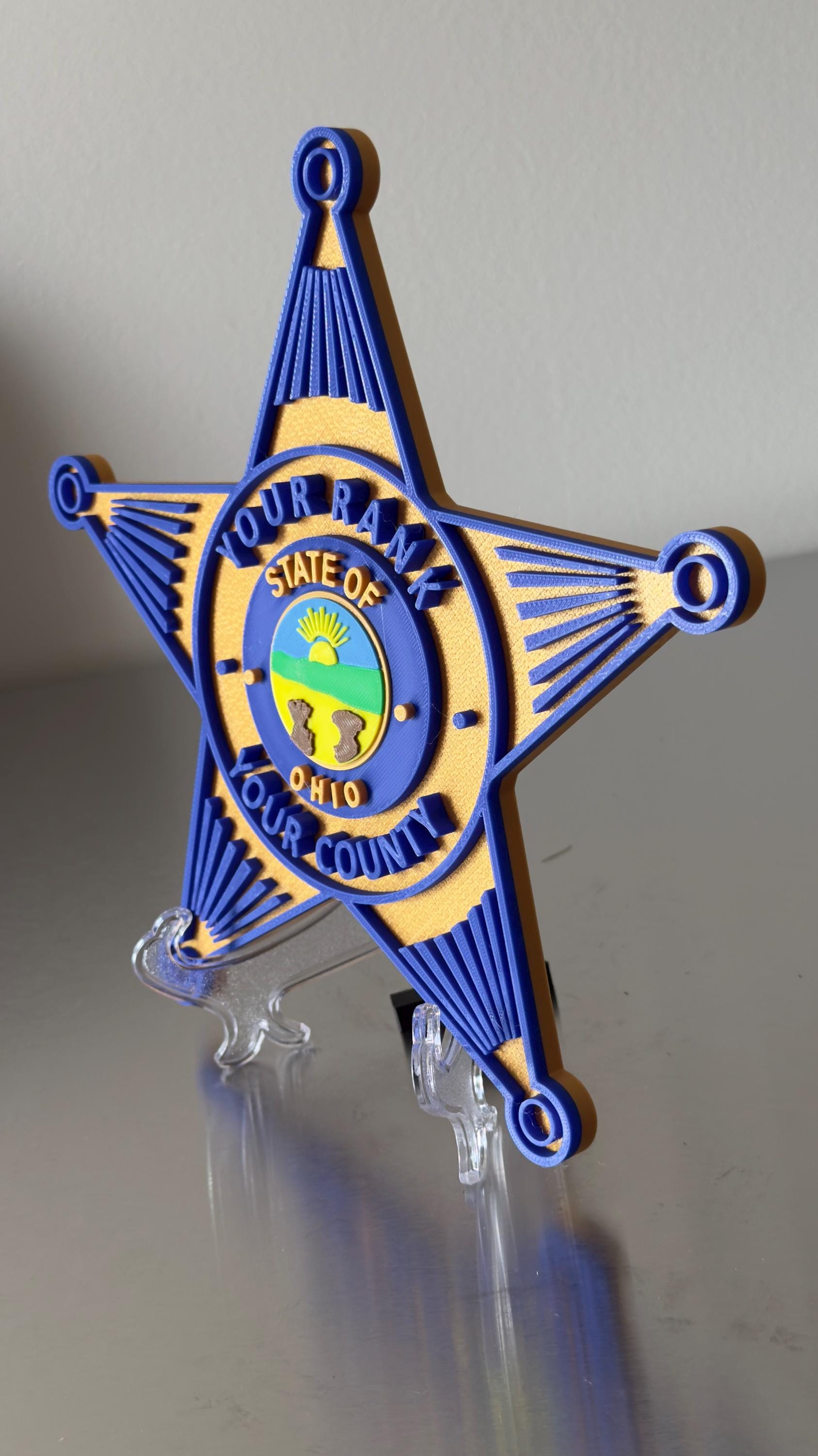 Ohio Deputy Sheriff 3D Plaque, First Responder Wall Art (9 inch)