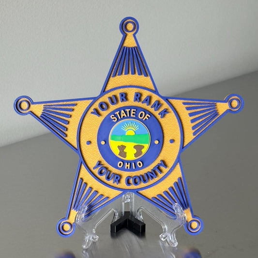 Ohio Deputy Sheriff 3D Plaque, First Responder Wall Art (9 inch)